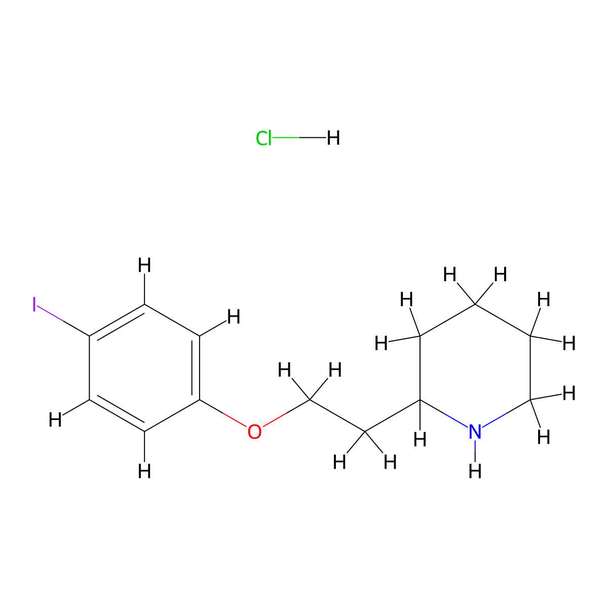 2-[2-(4-Iodophenoxy)ethyl]piperidine hydrochloride molecular structure, CAS 1220020-05-2