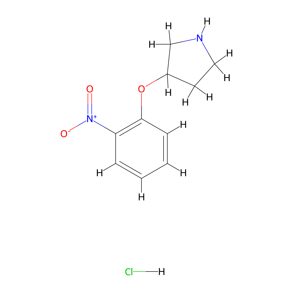 3-(2-Nitrophenoxy)pyrrolidine hydrochloride molecular structure, CAS 1220020-09-6