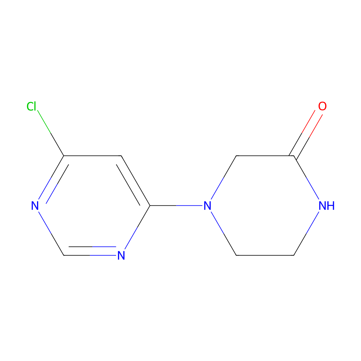 4-(6-Chloropyrimidin-4-yl)piperazin-2-one molecular structure, CAS 1220020-10-9