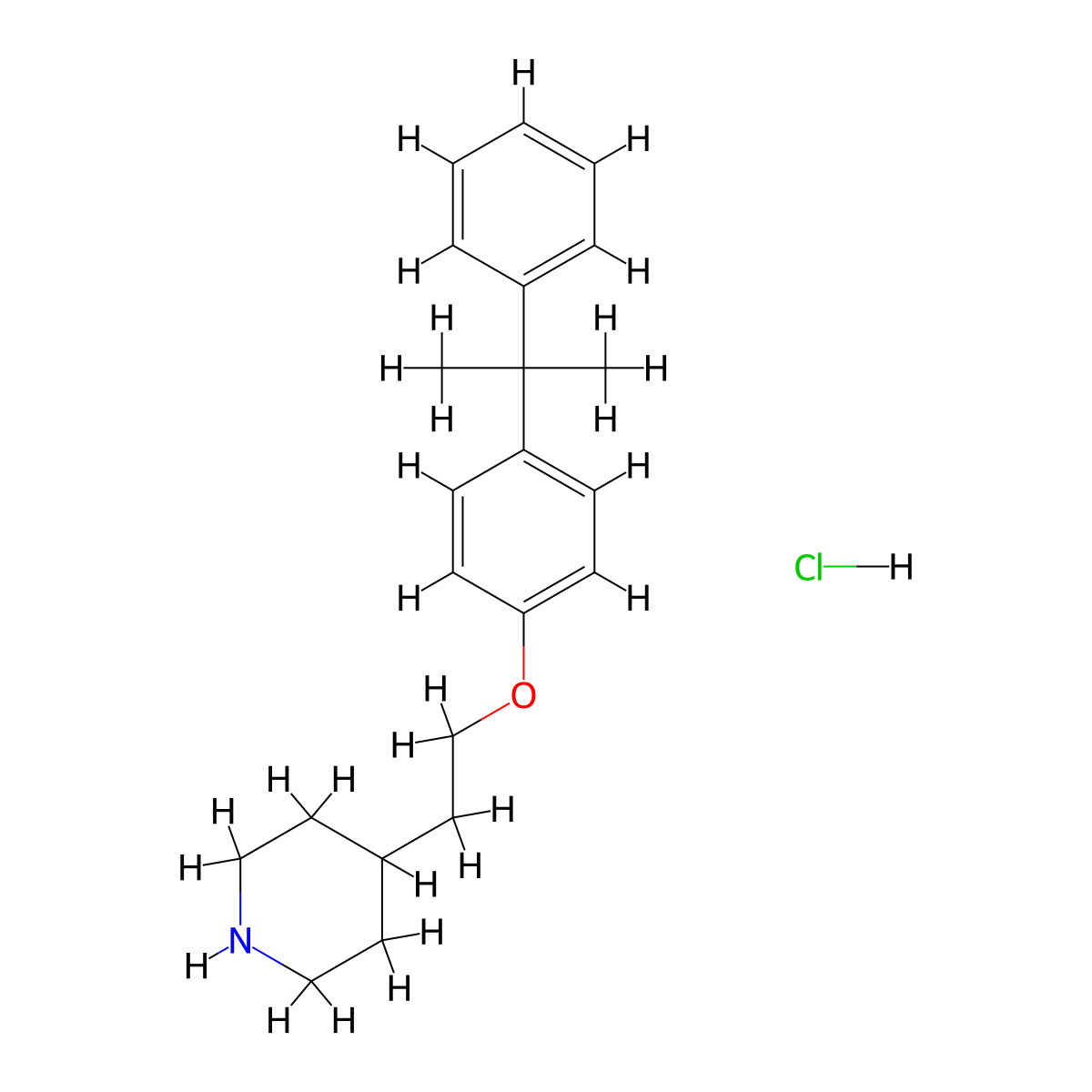 4-{2-[4-(1-Methyl-1-phenylethyl)phenoxy]-ethyl}piperidine hydrochloride molecular structure, CAS 1220020-23-4