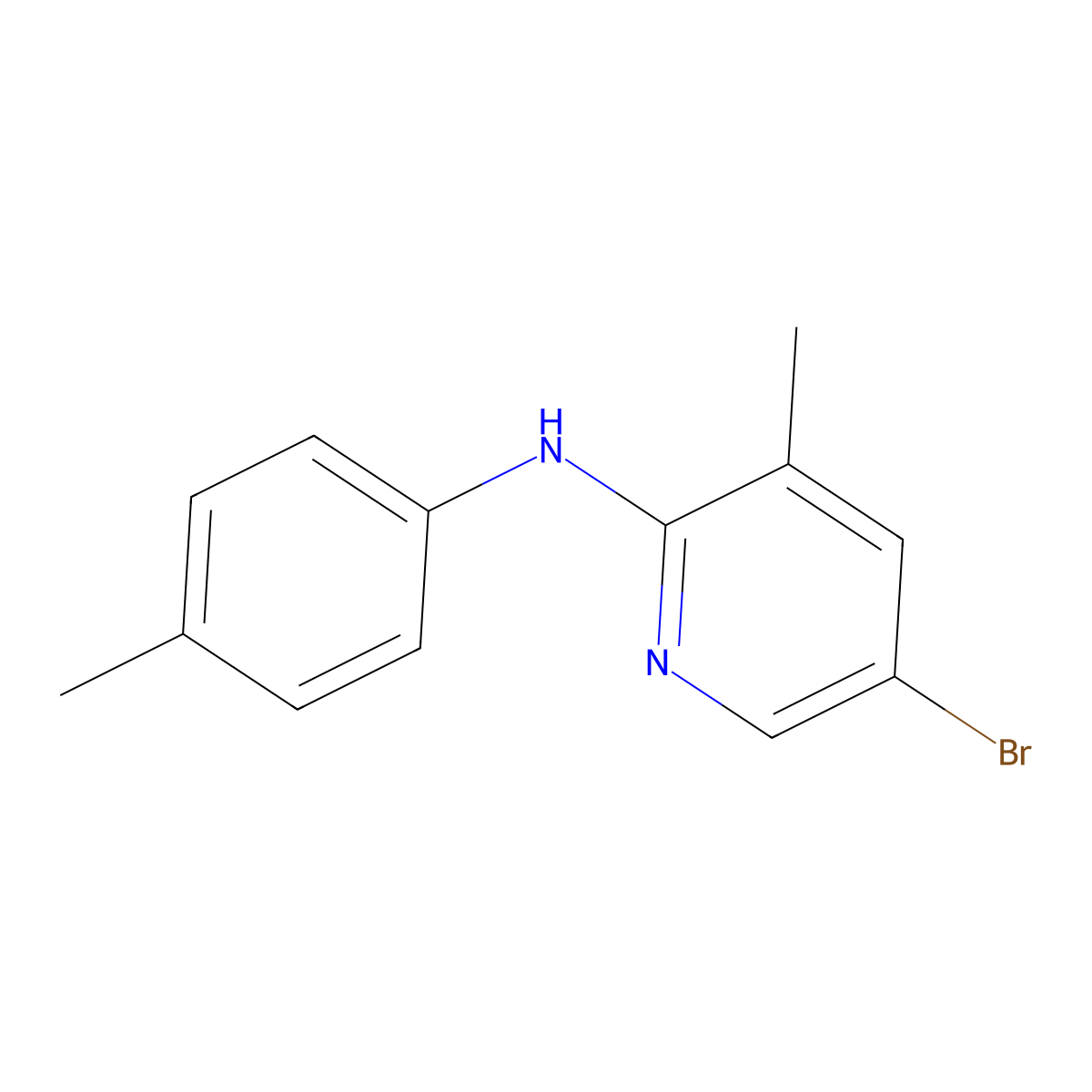 5-Bromo-3-methyl-N-(4-methylphenyl)-2-pyridinamine molecular structure, CAS 1220020-25-6