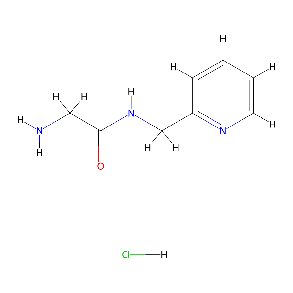2-Amino-N-(2-pyridinylmethyl)acetamide hydrochloride molecular structure, CAS 1220020-36-9