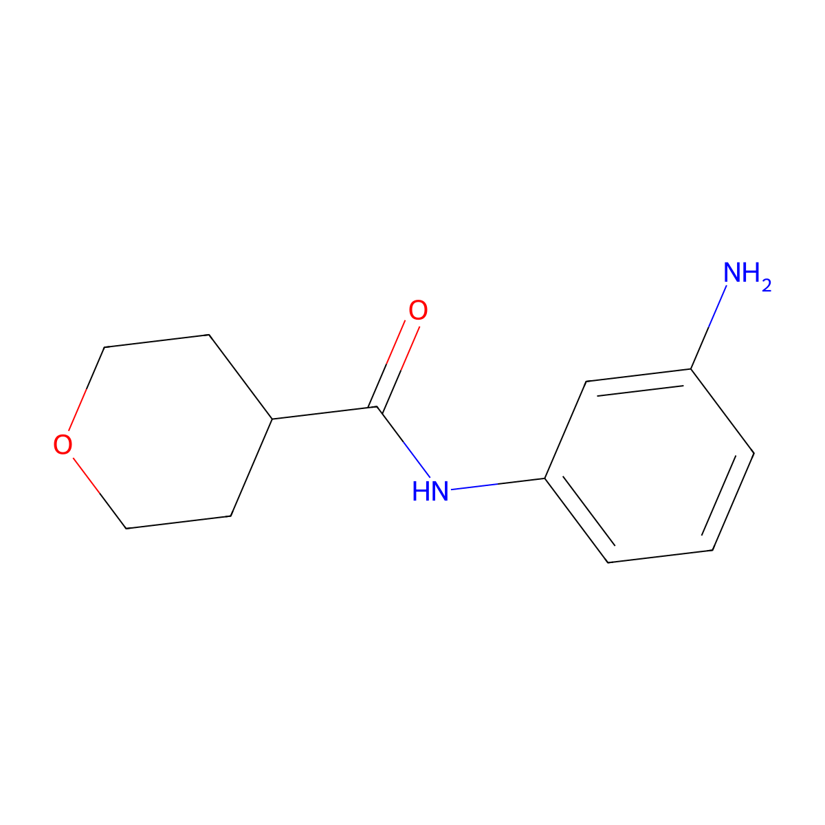 N-(3-Aminophenyl)tetrahydro-2H-pyran-4-carboxamide molecular structure, CAS 1220020-40-5