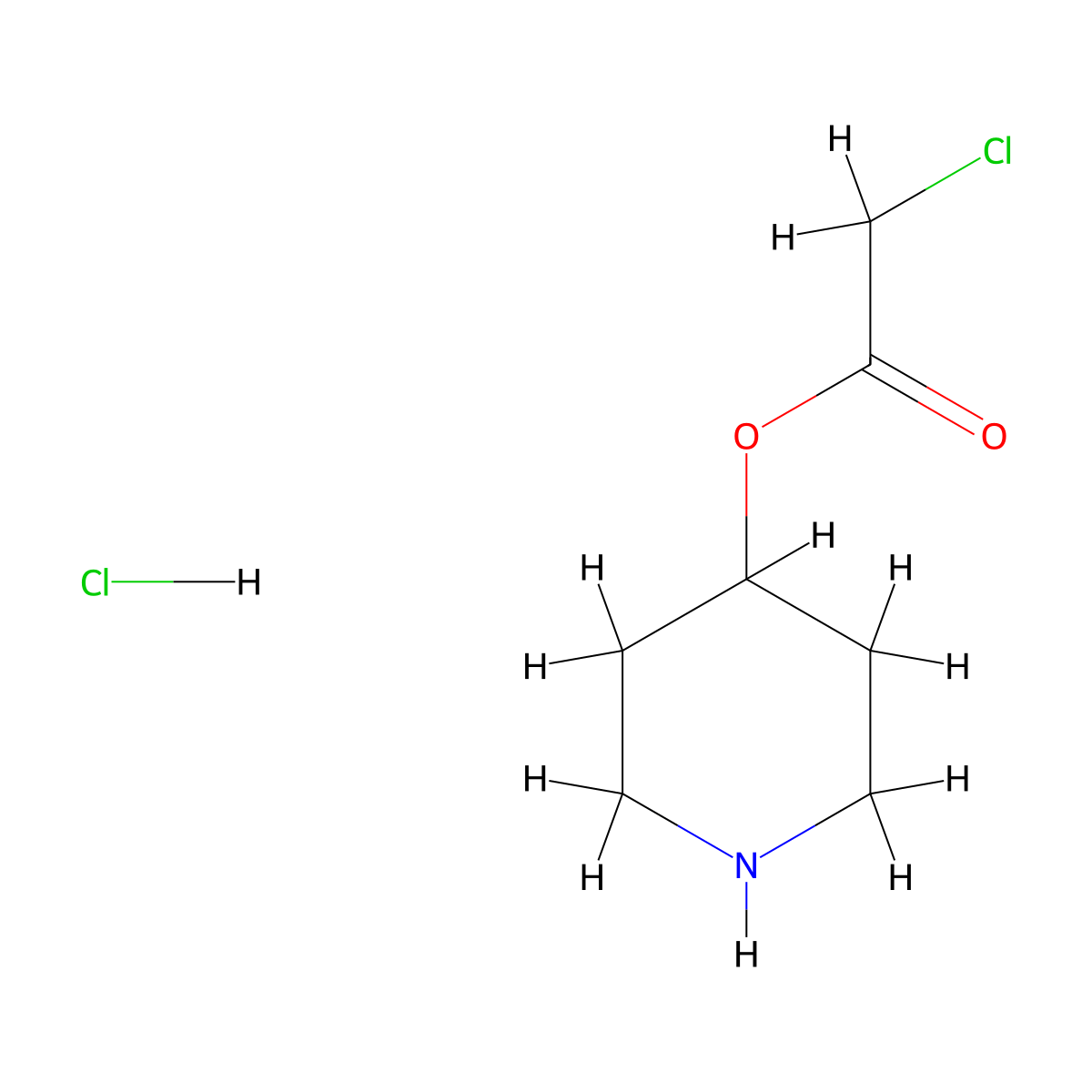 4-Piperidinyl 2-chloroacetate hydrochloride molecular structure, CAS 1220020-42-7
