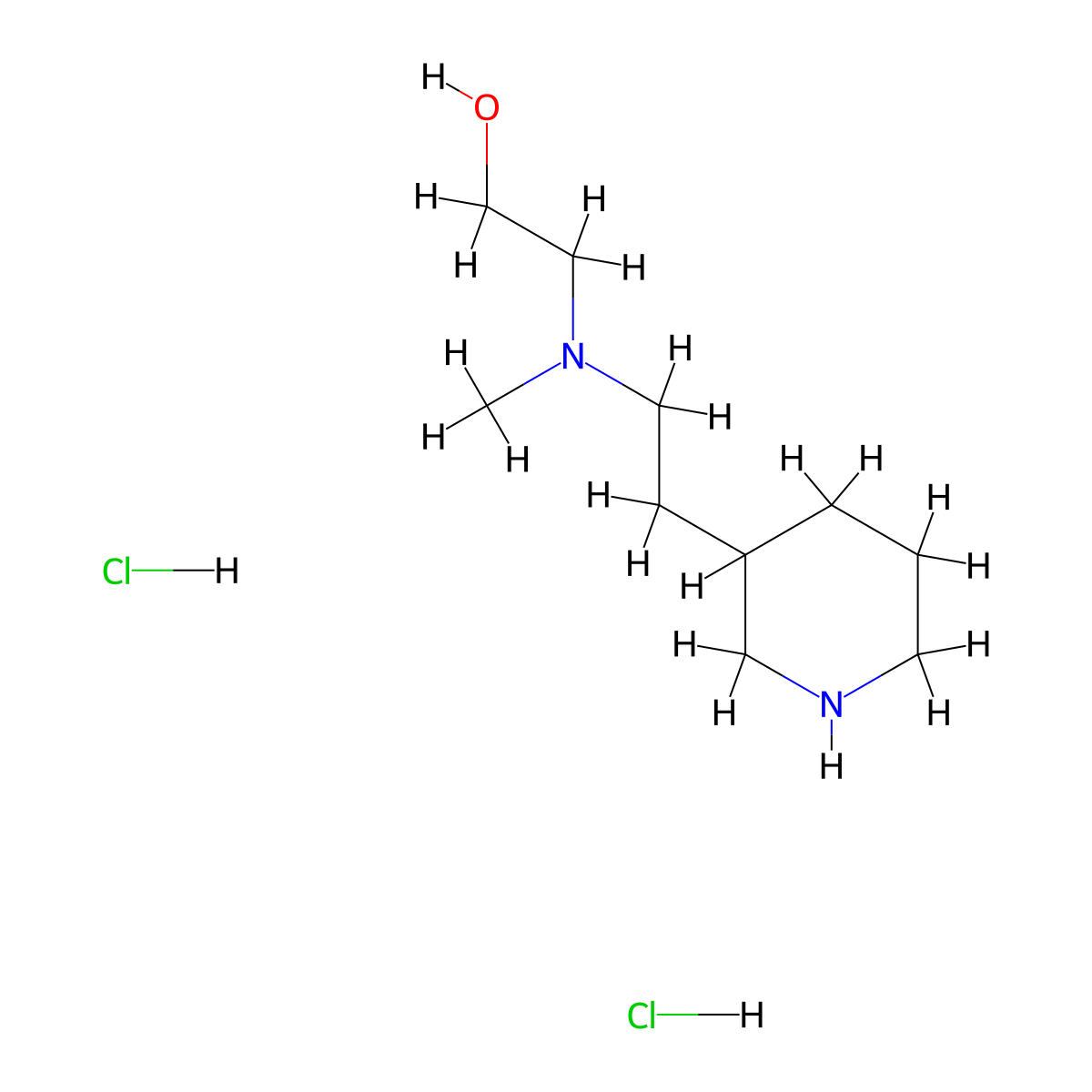 2-{Methyl[2-(3-piperidinyl)ethyl]amino}-1-ethanol dihydrochloride molecular structure, CAS 1220020-46-1