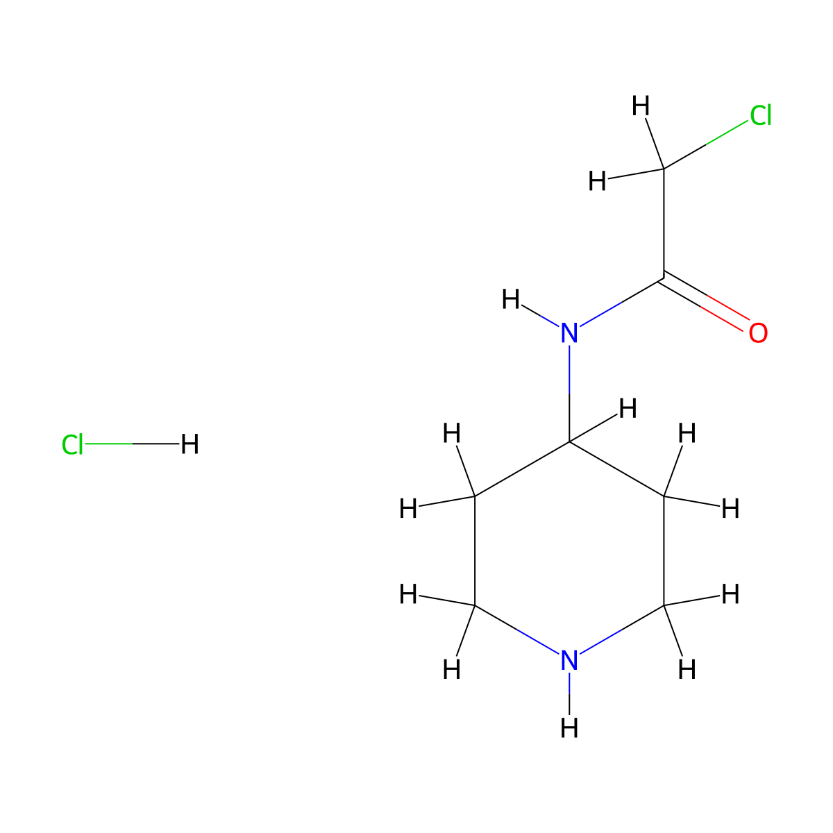 2-Chloro-N-(4-piperidinyl)acetamide hydrochloride molecular structure, CAS 1220020-54-1