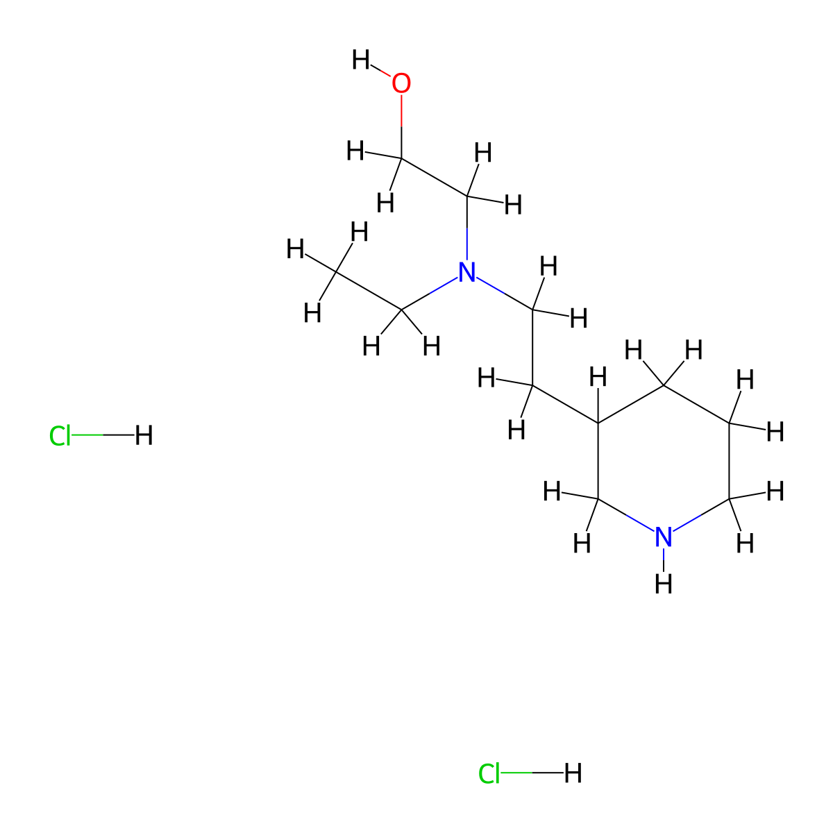 2-{Ethyl[2-(3-piperidinyl)ethyl]amino}-1-ethanol dihydrochloride molecular structure, CAS 1220020-56-3