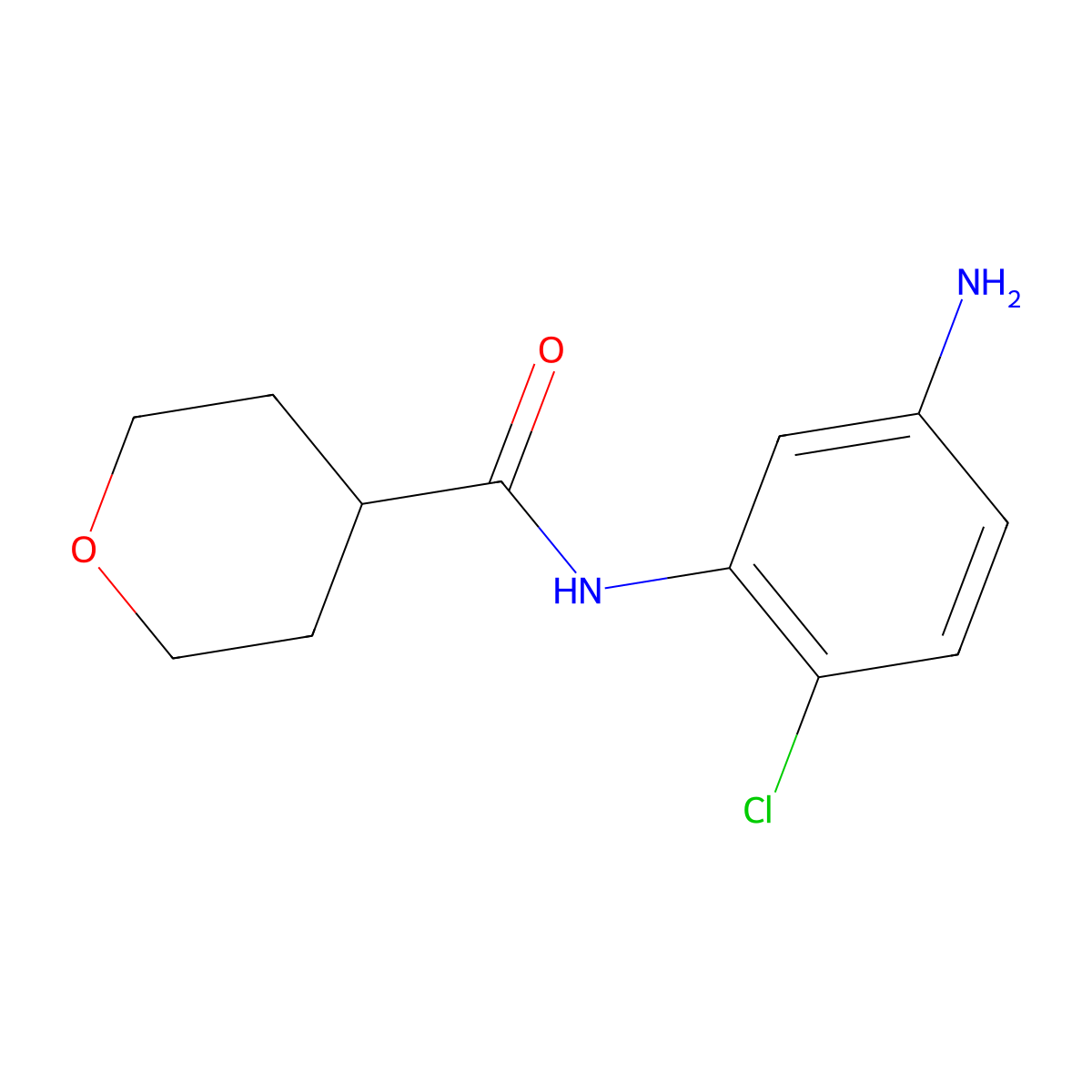 N-(5-Amino-2-chlorophenyl)tetrahydro-2H-pyran-4-carboxamide molecular structure, CAS 1220020-61-0