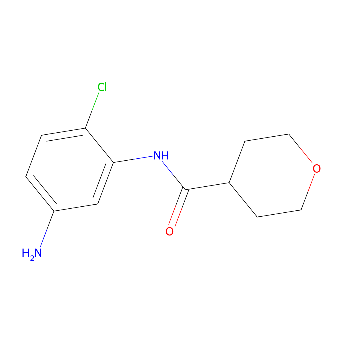 N-(5-Amino-2-chlorophenyl)tetrahydro-2H-pyran-4-carboxamide molecular structure, CAS 1220020-61-0