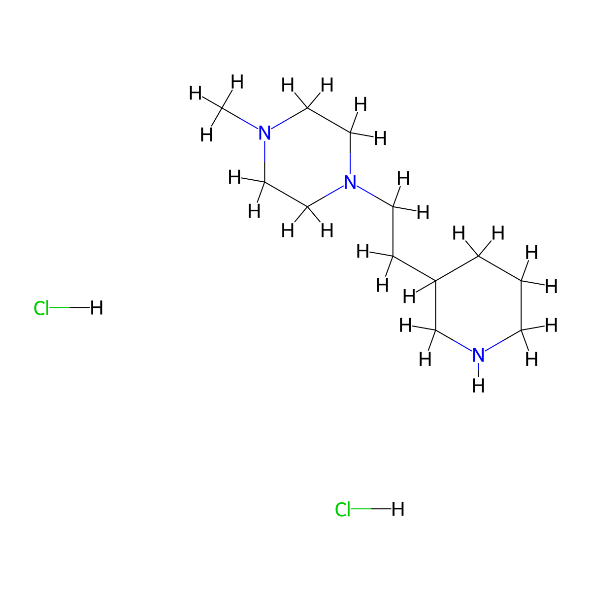 1-Methyl-4-[2-(3-piperidinyl)ethyl]piperazine dihydrochloride molecular structure, CAS 1220020-71-2