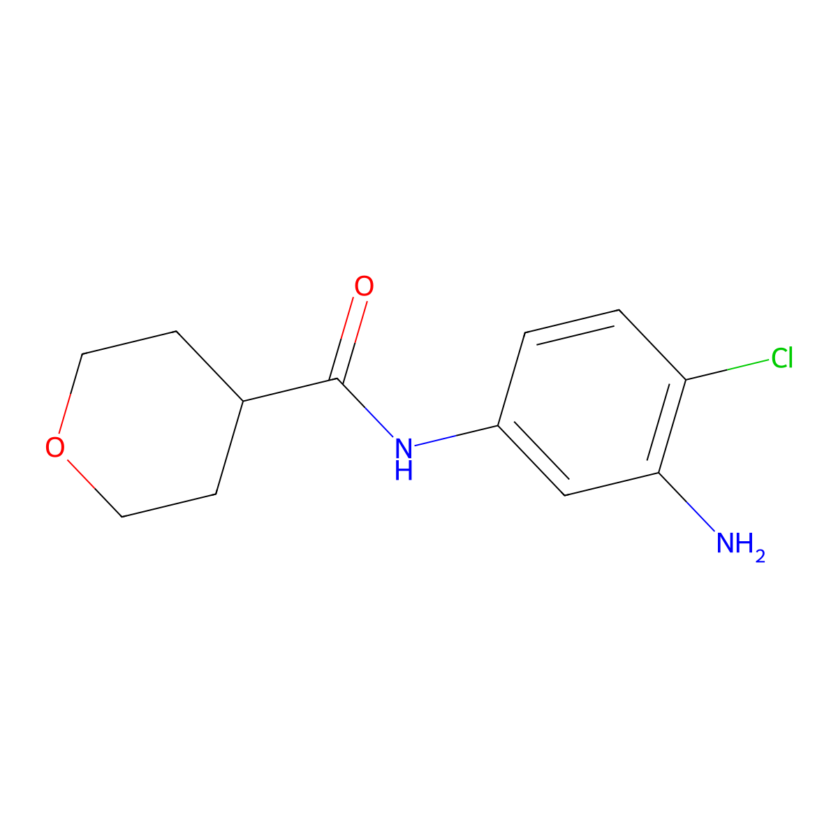 N-(3-Amino-4-chlorophenyl)tetrahydro-2H-pyran-4-carboxamide molecular structure, CAS 1220020-72-3