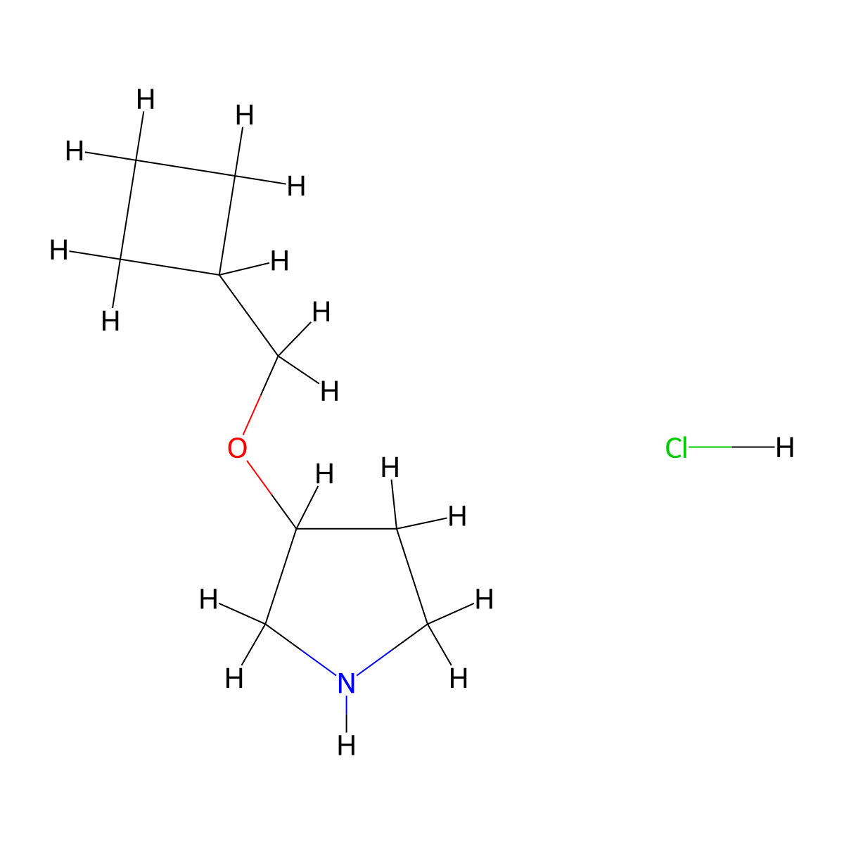 3-(Cyclobutylmethoxy)pyrrolidine hydrochloride molecular structure, CAS 1220020-87-0