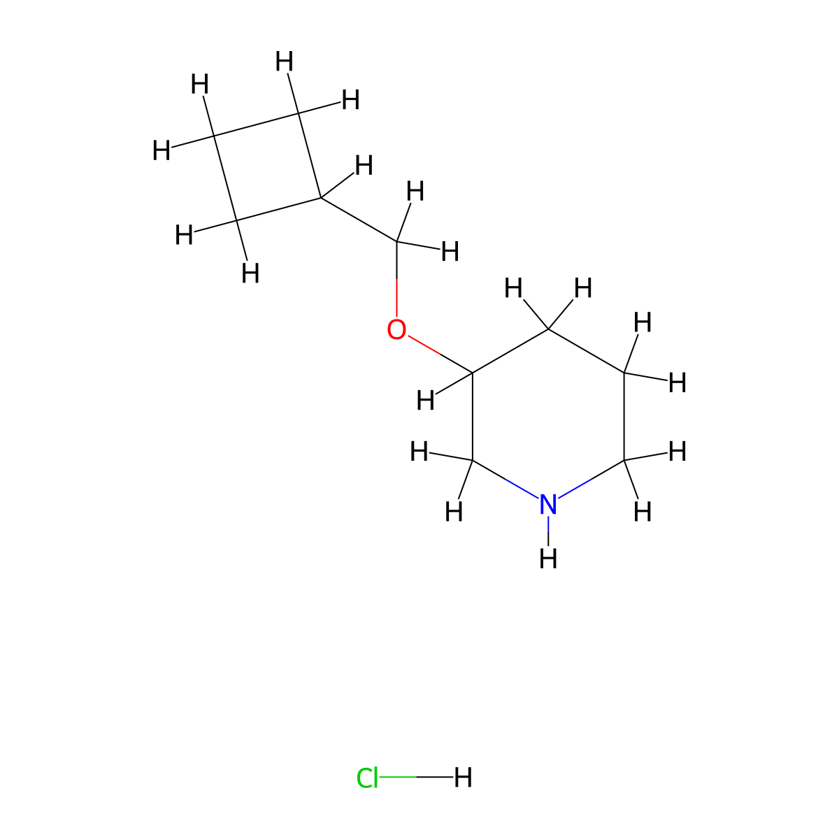 3-(Cyclobutylmethoxy)piperidine hydrochloride molecular structure, CAS 1220020-94-9