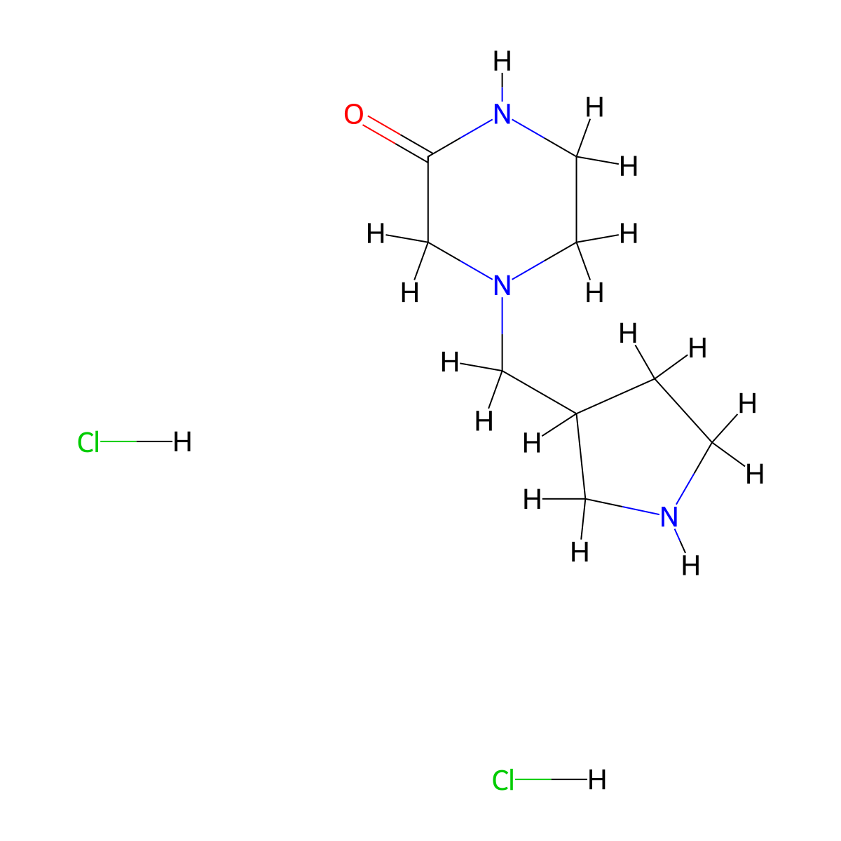 4-(Pyrrolidin-3-ylmethyl)piperazin-2-one dihydrochloride molecular structure, CAS 1220021-12-4