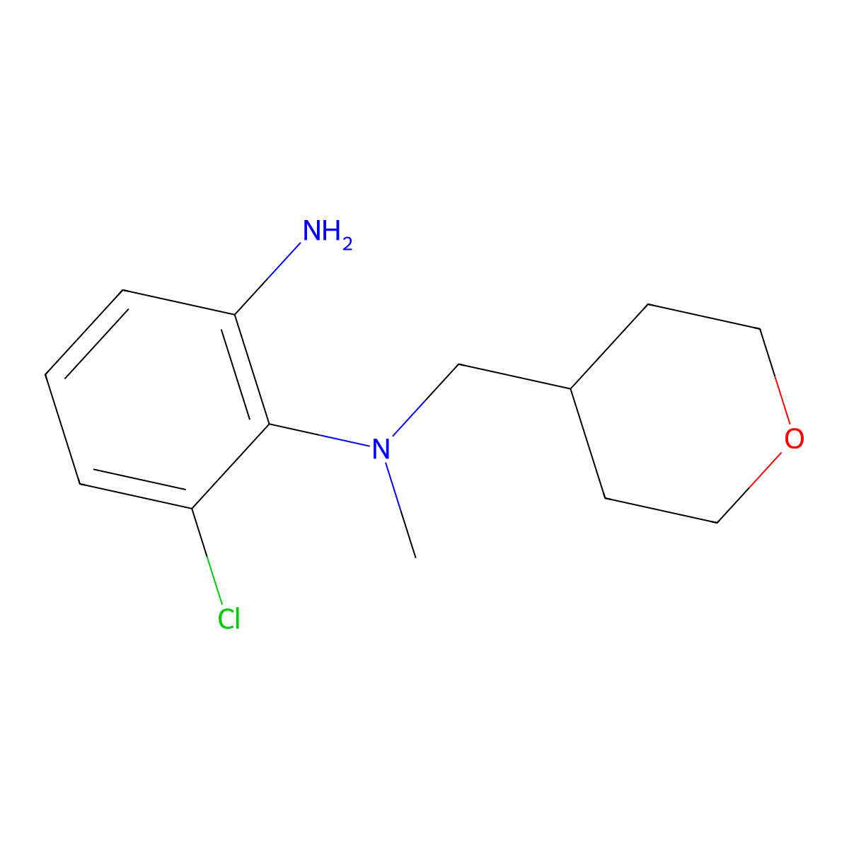 3-Chloro-N~2~-methyl-N~2~-(tetrahydro-2H-pyran-4-ylmethyl)-1,2-benzenediamine molecular structure, CAS 1220021-22-6