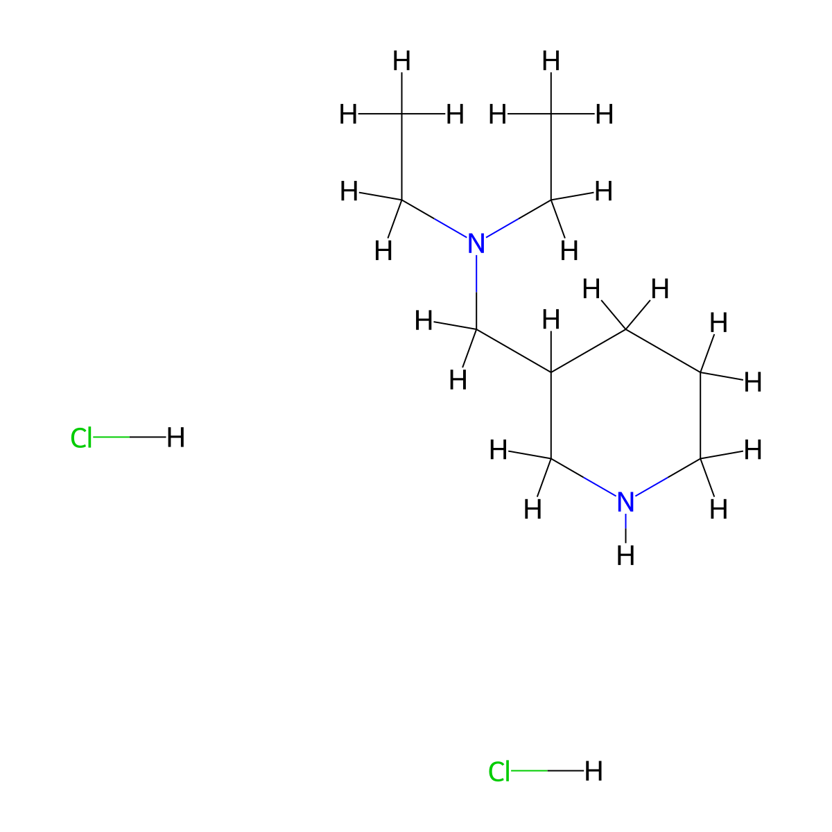 Diethyl(piperidin-3-ylmethyl)amine dihydrochloride molecular structure, CAS 1220021-29-3