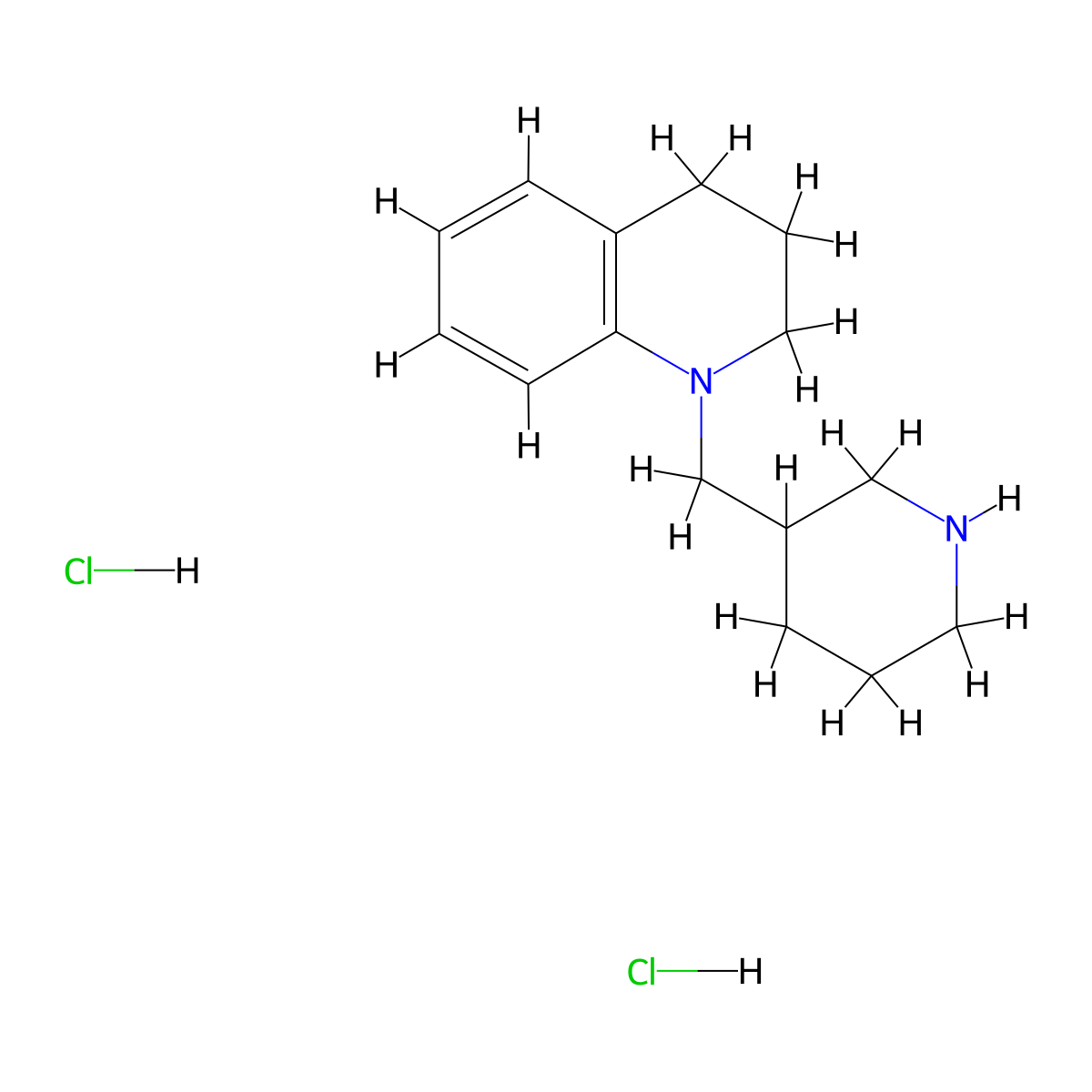 1-(3-Piperidinylmethyl)-1,2,3,4-tetrahydroquinoline dihydrochloride molecular structure, CAS 1220021-34-0