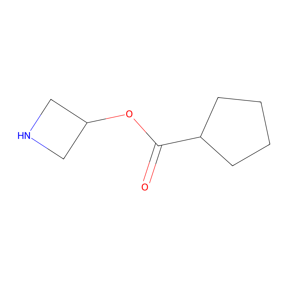 3-Azetidinyl cyclopentanecarboxylate molecular structure, CAS 1220021-42-0