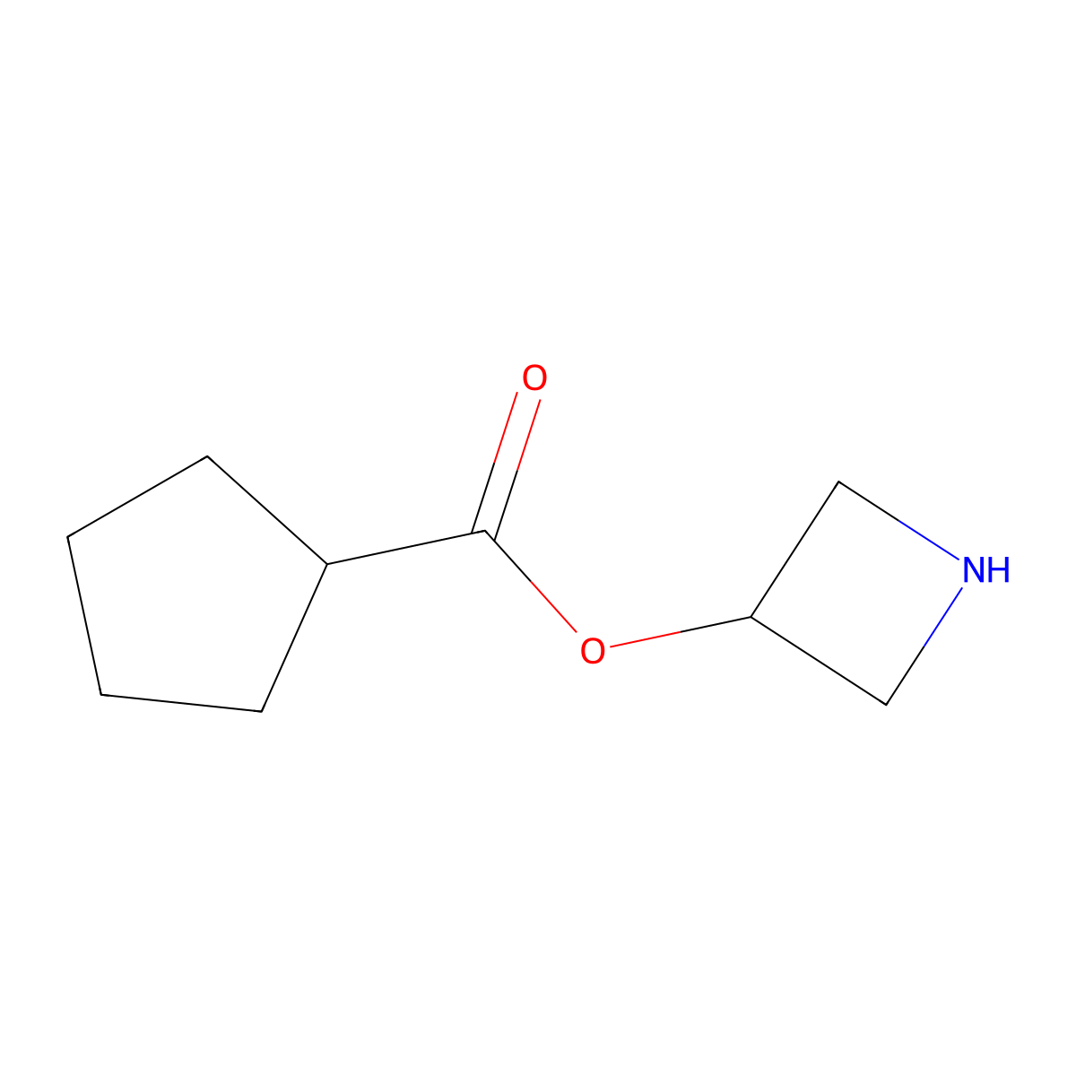 3-Azetidinyl cyclopentanecarboxylate molecular structure, CAS 1220021-42-0
