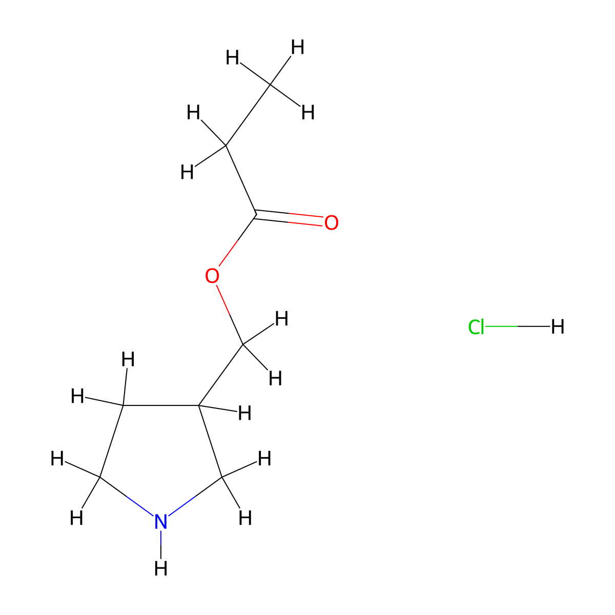 3-Pyrrolidinylmethyl propanoate hydrochloride molecular structure, CAS 1220021-45-3