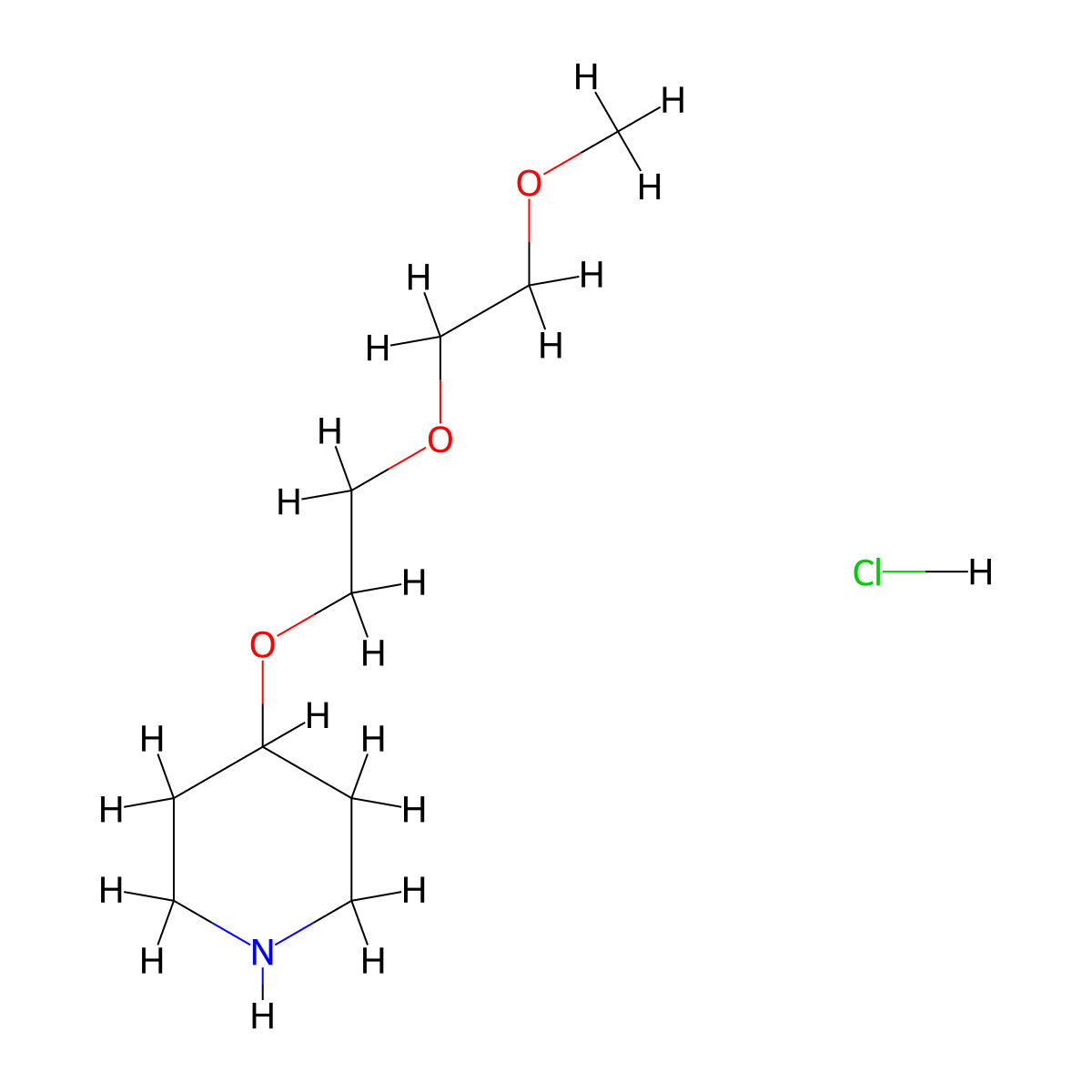 2-(2-Methoxyethoxy)ethyl 4-piperidinyl ether hydrochloride molecular structure, CAS 1220021-51-1