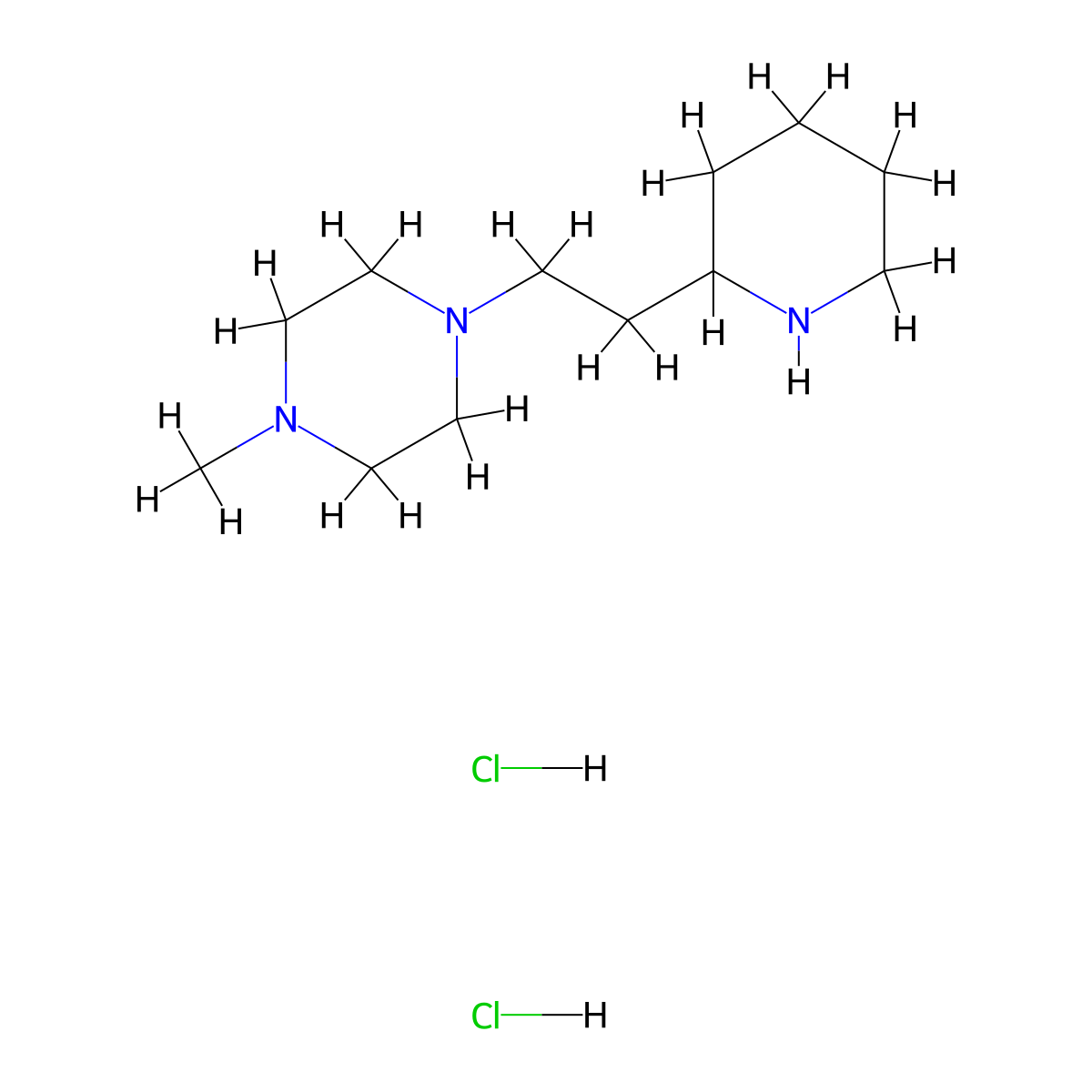 1-Methyl-4-[2-(2-piperidinyl)ethyl]piperazine dihydrochloride molecular structure, CAS 1220021-54-4