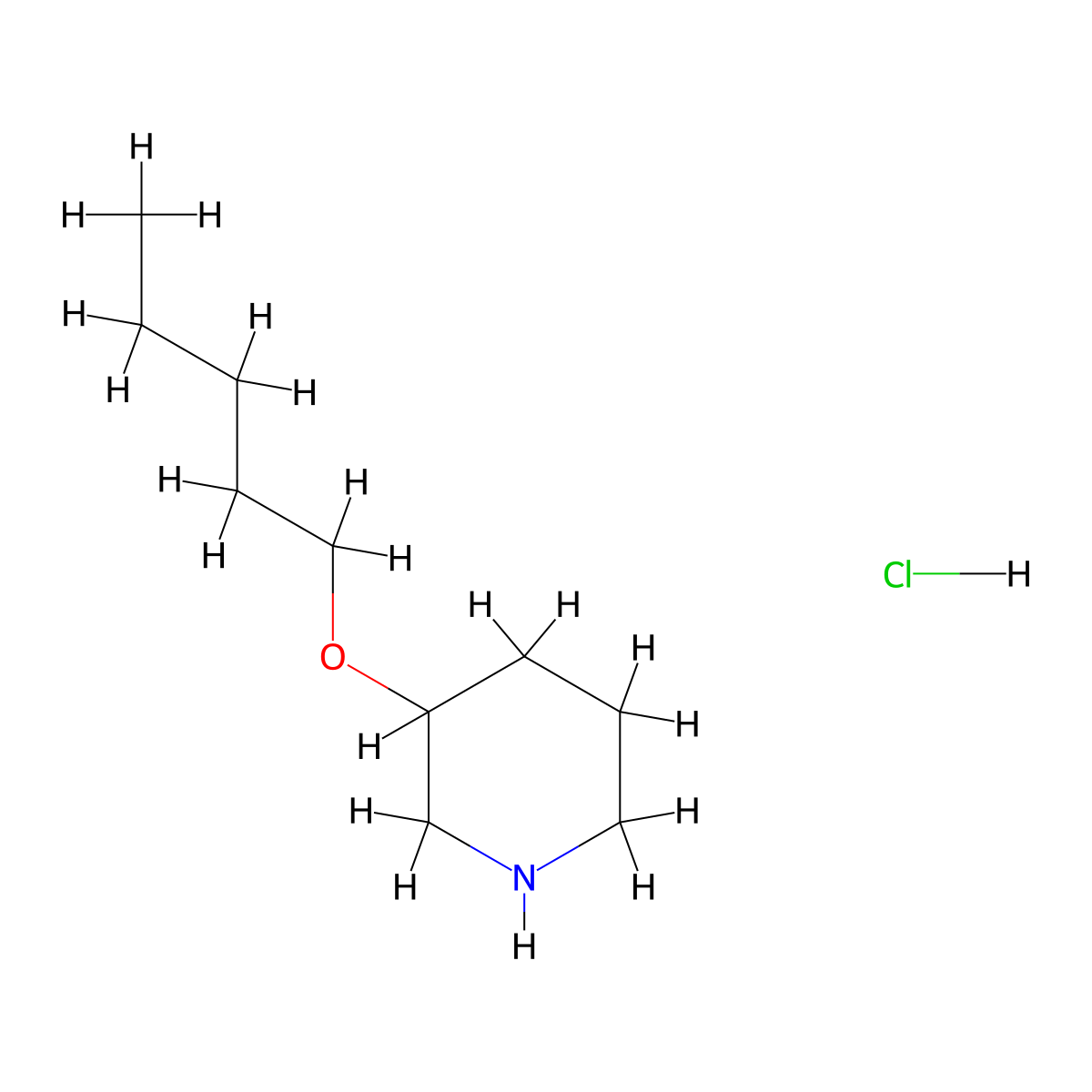 3-(Pentyloxy)piperidine hydrochloride molecular structure, CAS 1220021-68-0