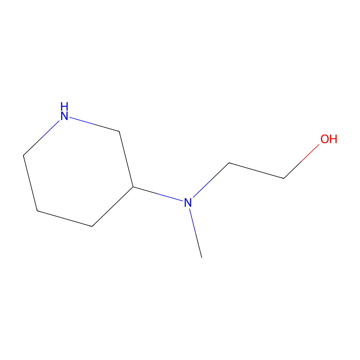 2-[Methyl(piperidin-3-yl)amino]ethan-1-ol molecular structure, CAS 1220023-42-6