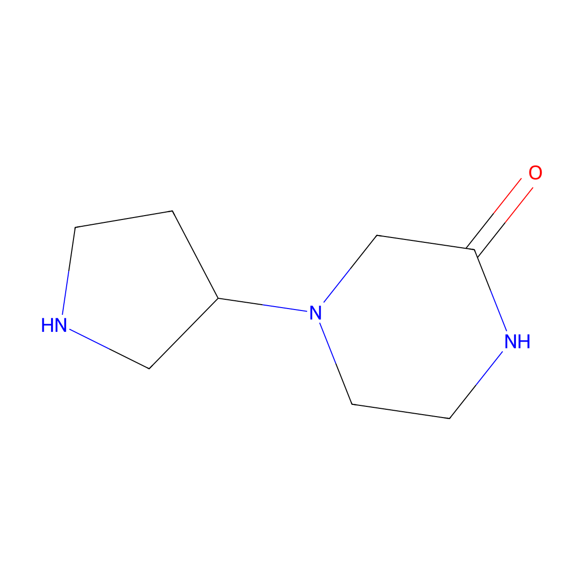4-(Pyrrolidin-3-yl)piperazin-2-one molecular structure, CAS 1220023-46-0