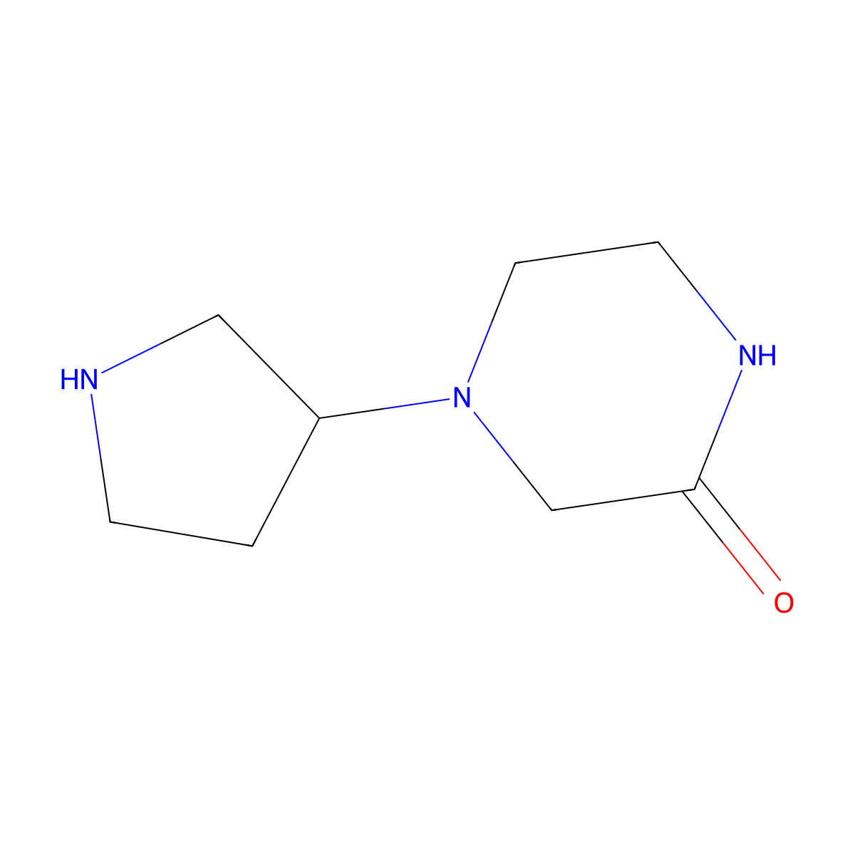4-(Pyrrolidin-3-yl)piperazin-2-one molecular structure, CAS 1220023-46-0