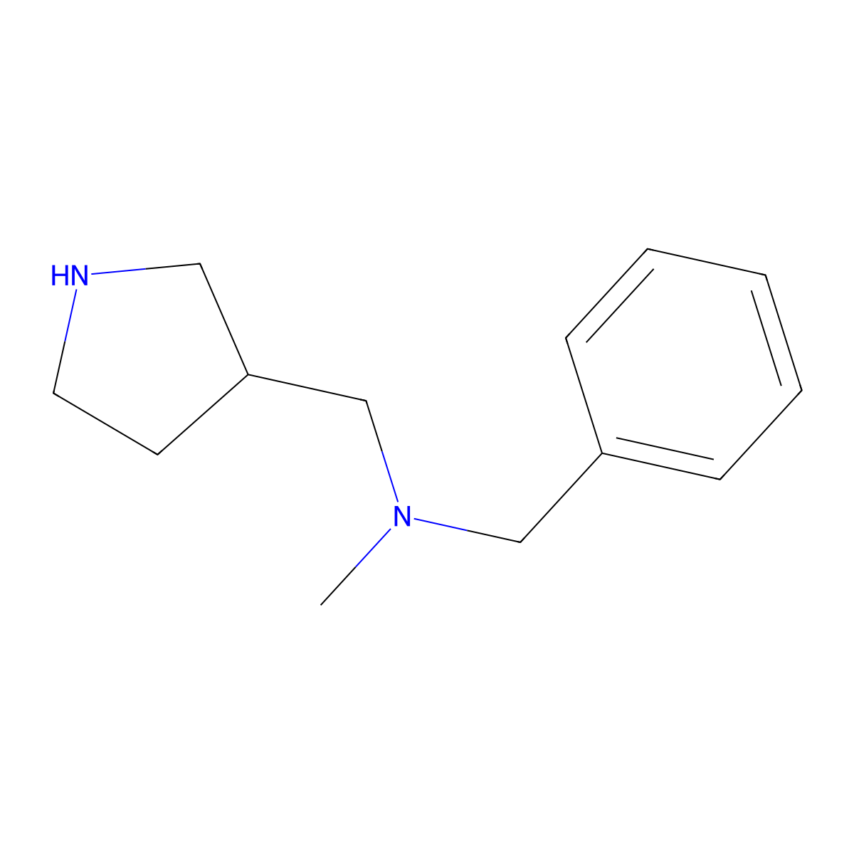 Benzyl-methyl-pyrrolidin-3-ylmethyl-amine molecular structure, CAS 1220023-77-7