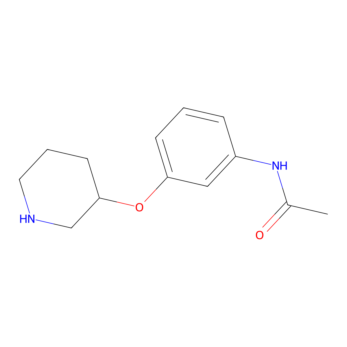 N-[3-(Piperidin-3-yloxy)phenyl]acetamide molecular structure, CAS 1220023-98-2