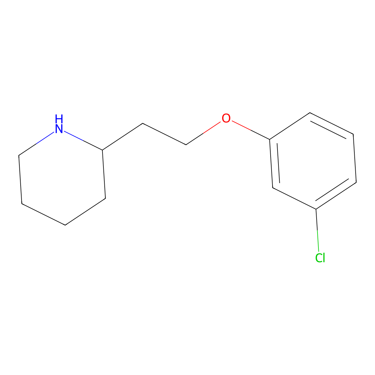 2-[2-(3-Chlorophenoxy)ethyl]piperidine molecular structure, CAS 1220024-00-9