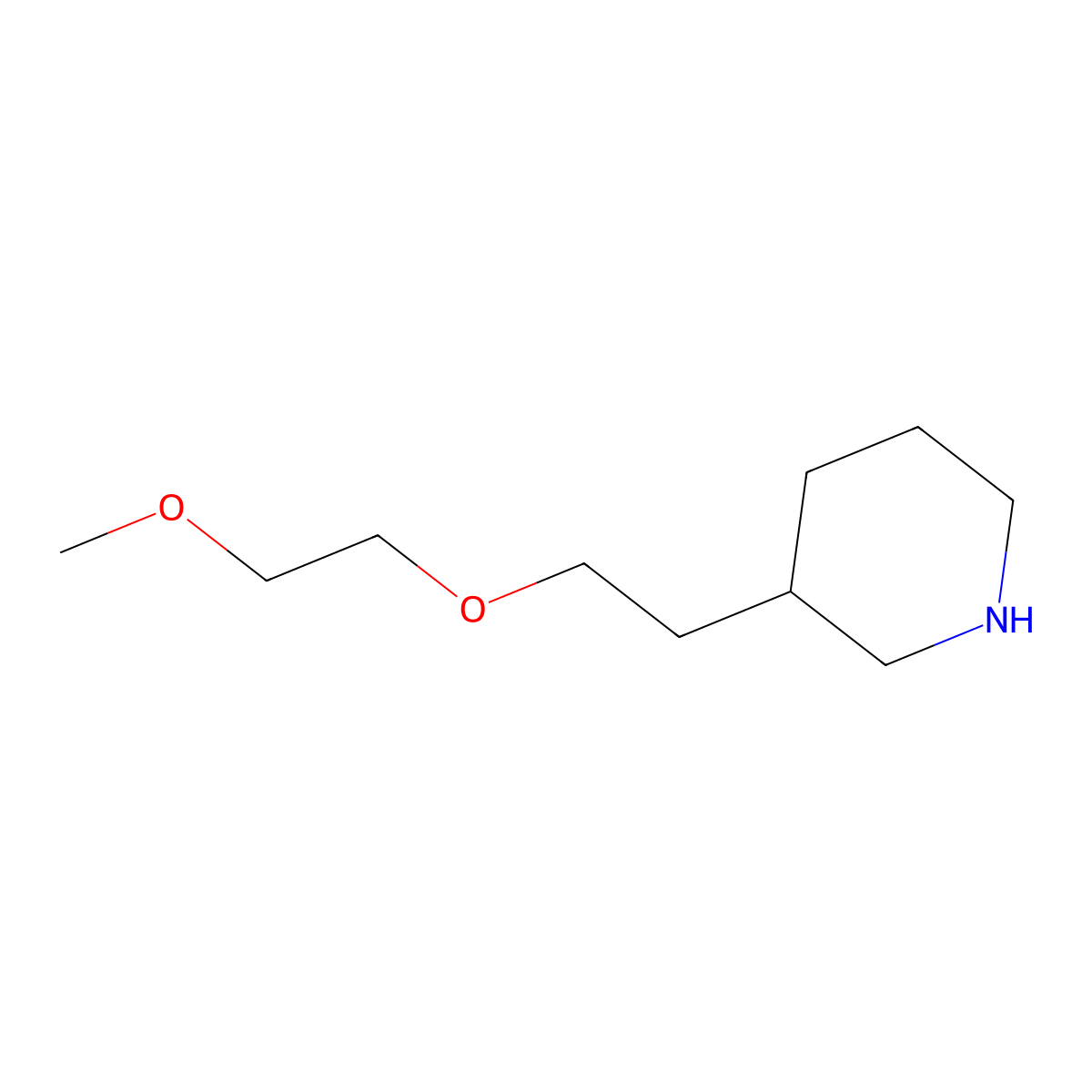 3-[2-(2-Methoxyethoxy)ethyl]piperidine molecular structure, CAS 1220024-83-8