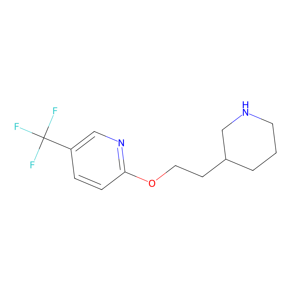 2-[2-(3-Piperidinyl)ethoxy]-5-(trifluoromethyl)pyridine molecular structure, CAS 1220024-84-9
