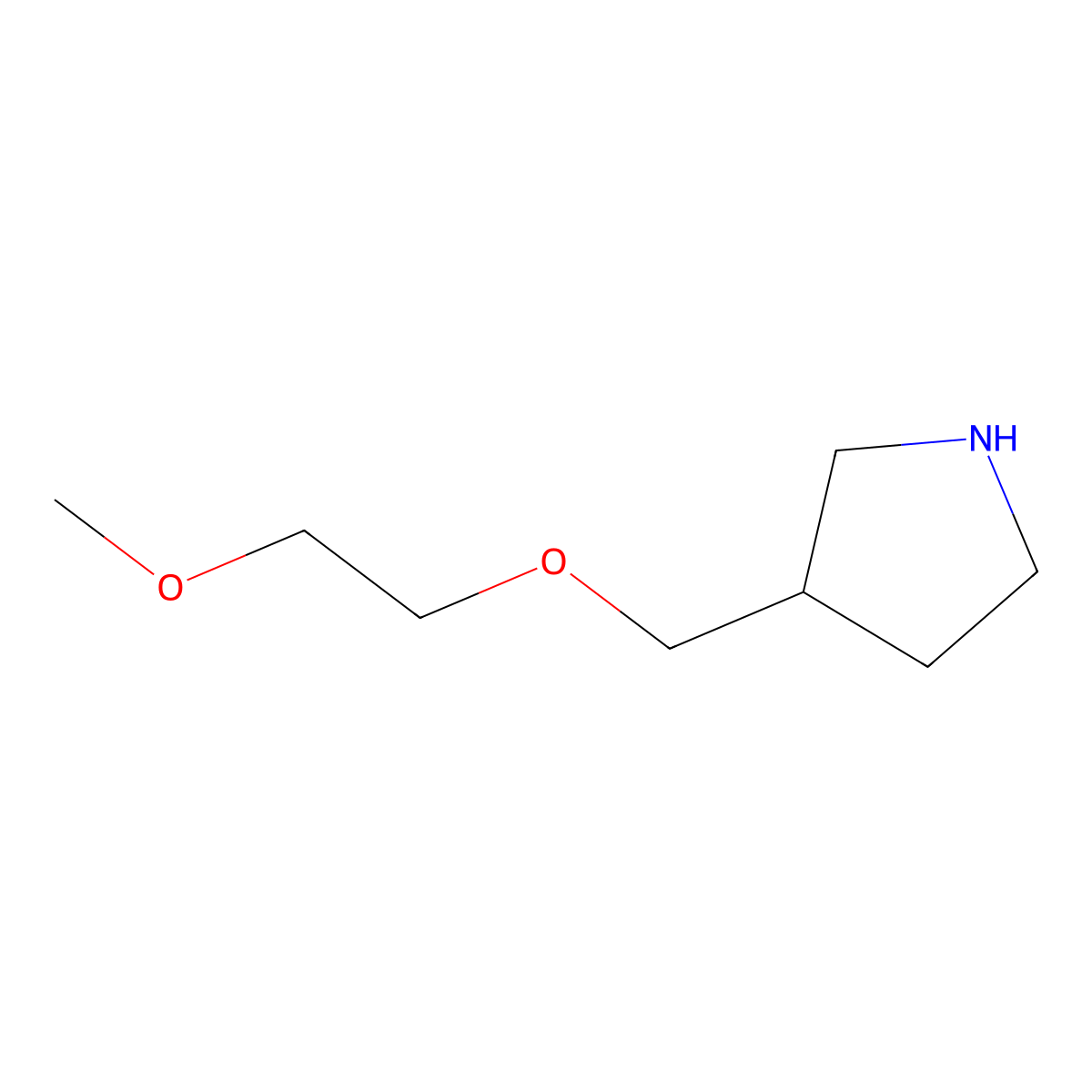 3-[(2-Methoxyethoxy)methyl]pyrrolidine molecular structure, CAS 1220024-97-4