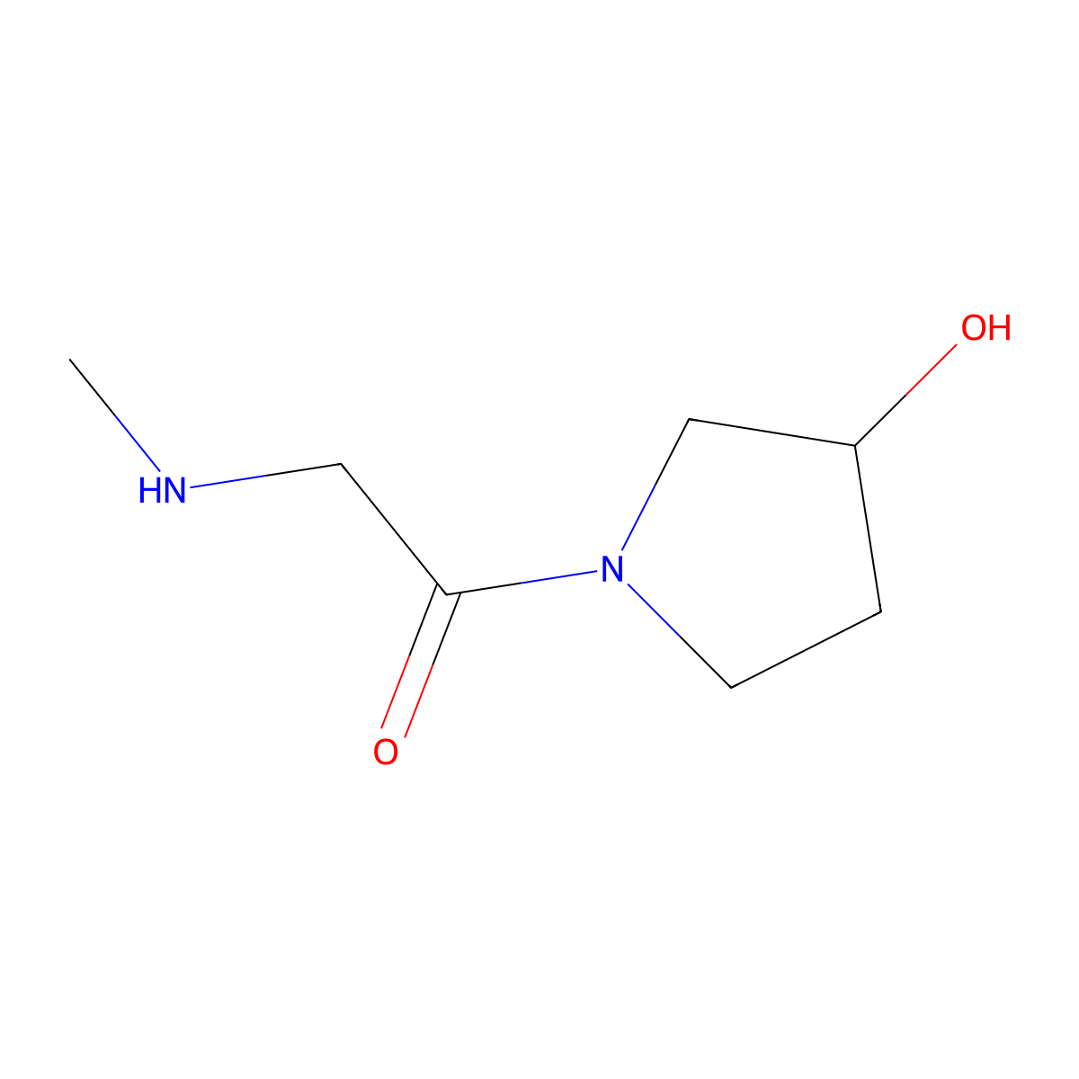 1-(3-Hydroxypyrrolidin-1-yl)-2-(methylamino)ethan-1-one molecular structure, CAS 1220025-52-4