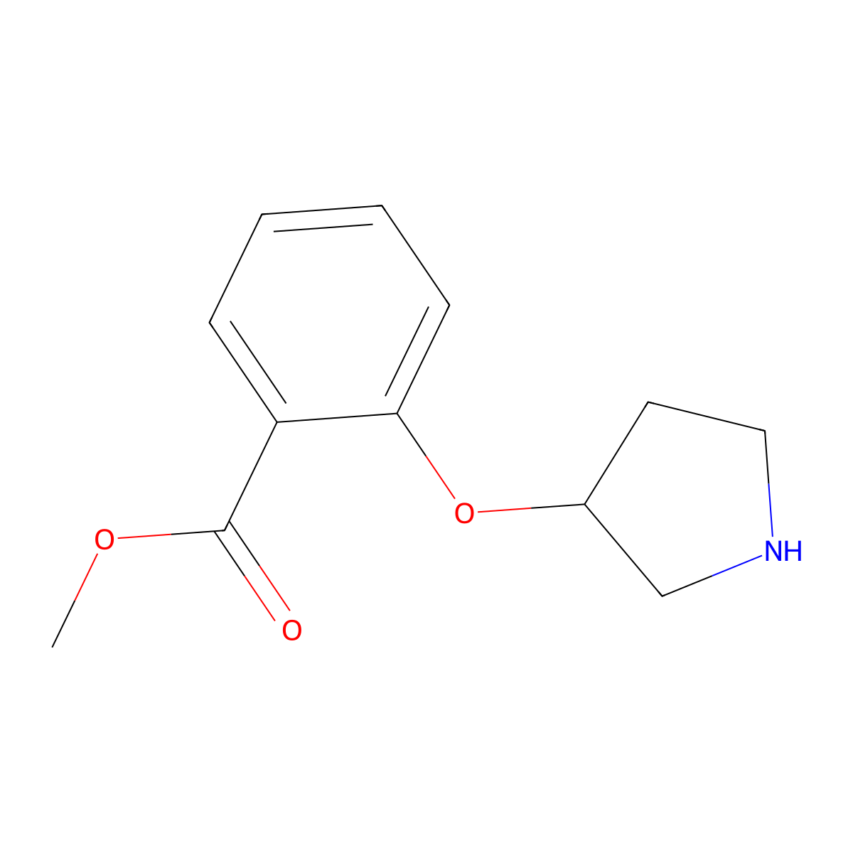 Methyl 2-(pyrrolidin-3-yloxy)benzoate molecular structure, CAS 1220025-62-6