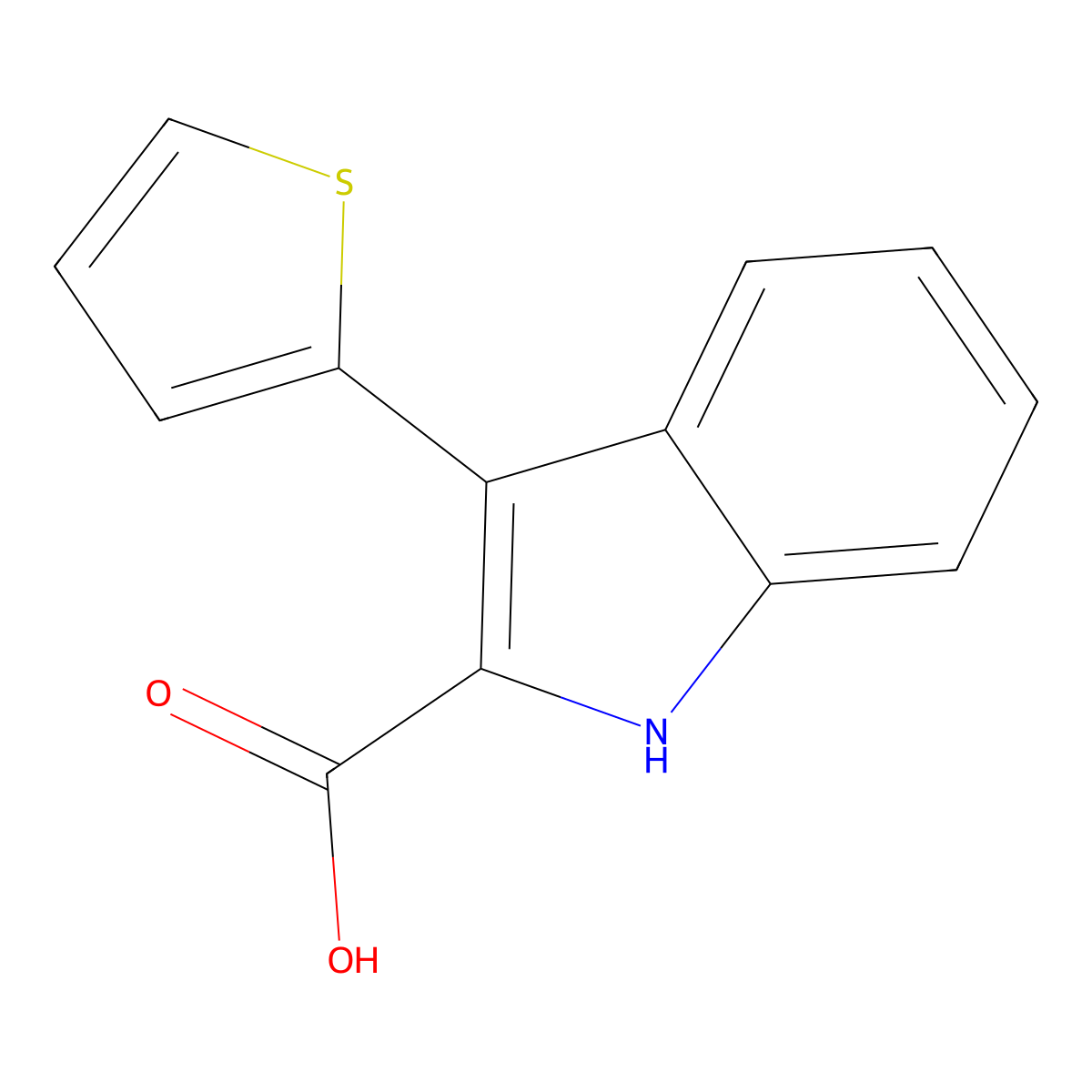 3-(2-Thienyl)-1H-indole-2-carboxylic acid molecular structure, CAS 1220027-01-9