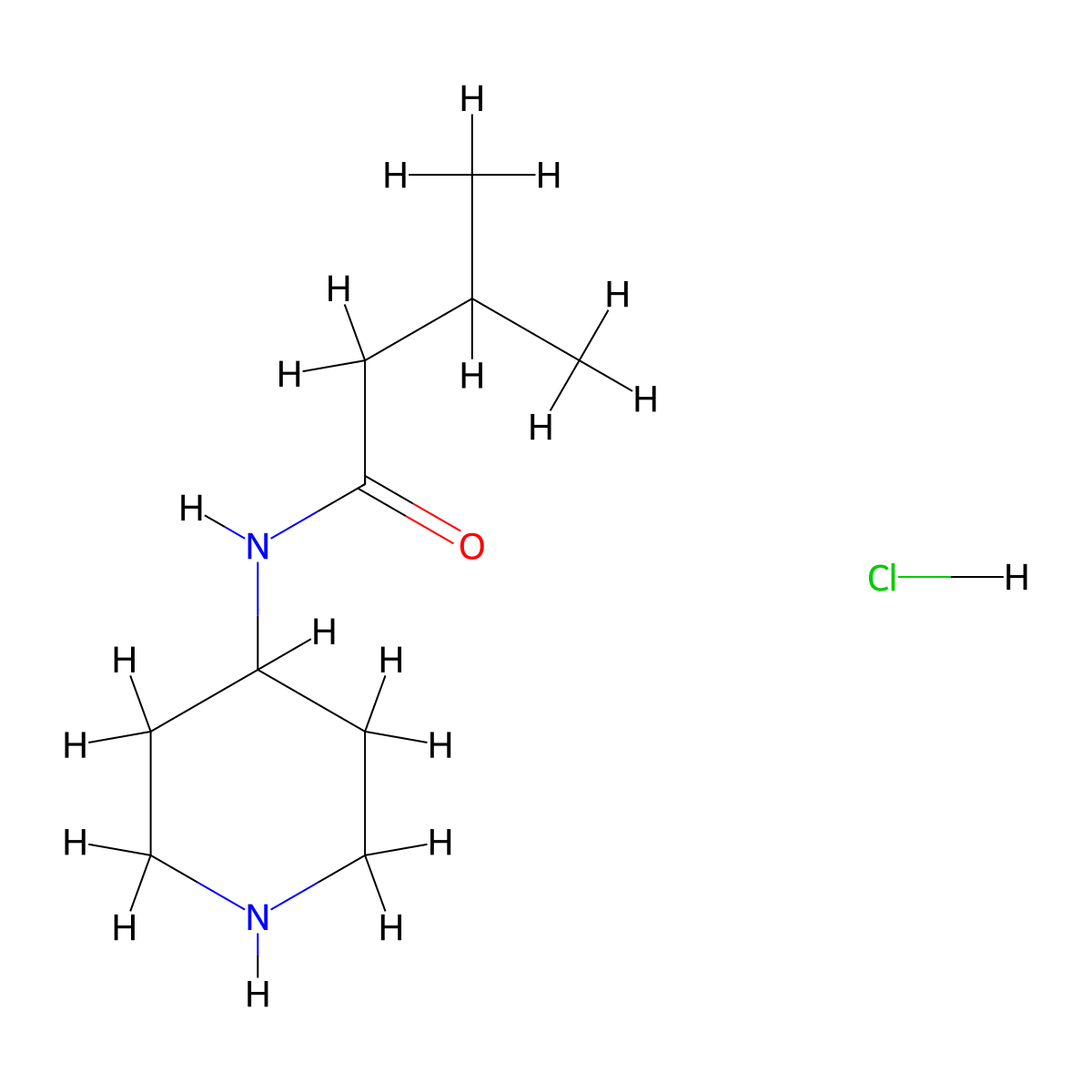 3-methyl-N-(piperidin-4-yl)butanamide hydrochloride molecular structure, CAS 1220027-02-0