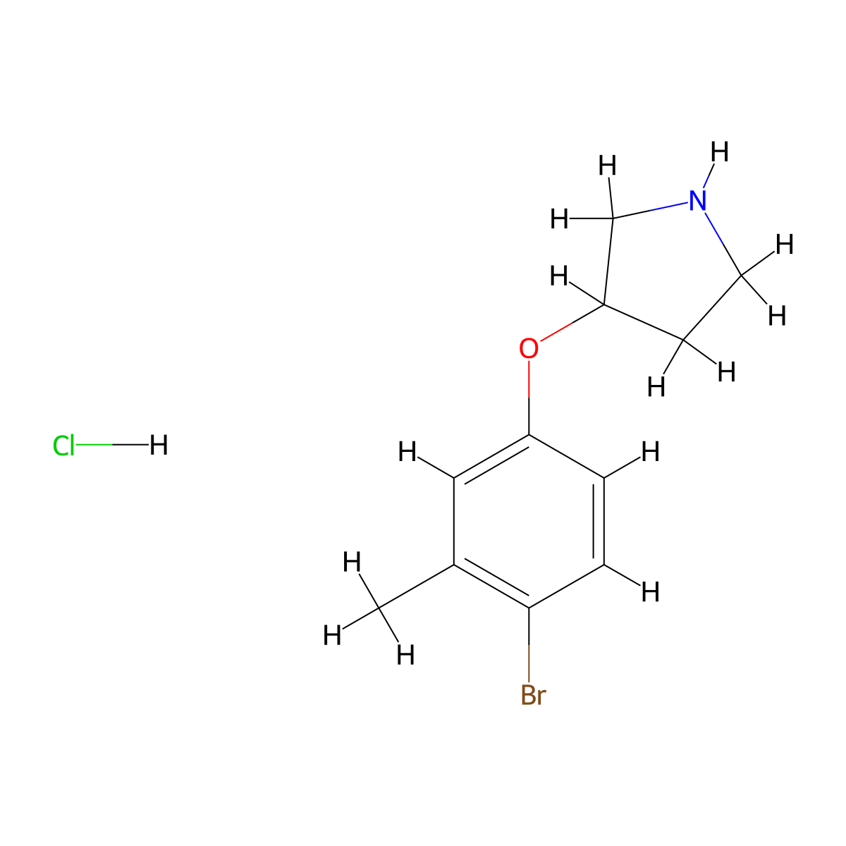 3-(4-Bromo-3-methylphenoxy)pyrrolidine hydrochloride molecular structure, CAS 1220027-23-5