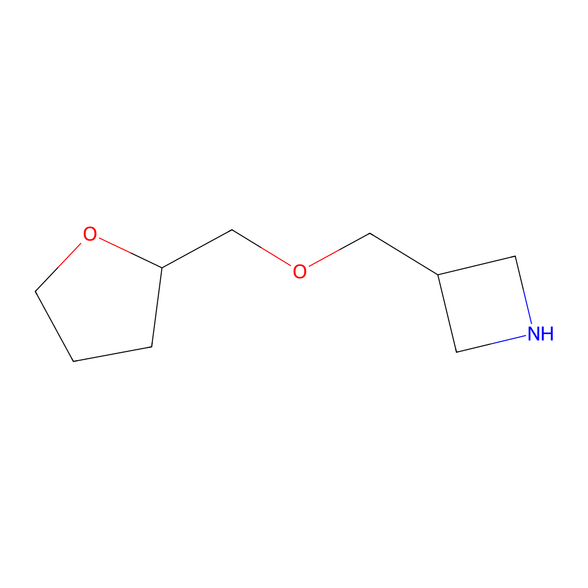 3-(((Tetrahydrofuran-2-yl)methoxy)methyl)azetidine molecular structure, CAS 1220027-30-4