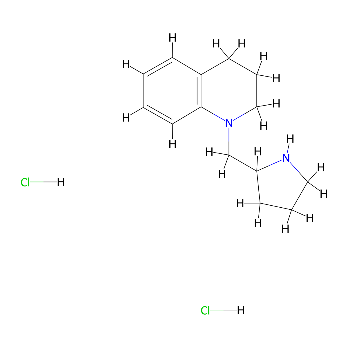 1-(2-Pyrrolidinylmethyl)-1,2,3,4-tetrahydroquinoline dihydrochloride molecular structure, CAS 1220027-31-5