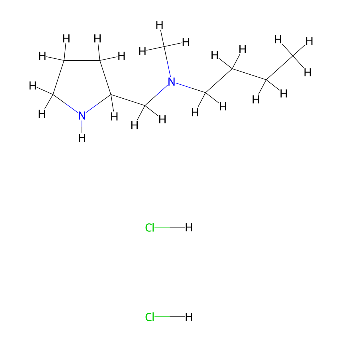 N-Methyl-N-(pyrrolidin-2-ylmethyl)butan-1-amine dihydrochloride molecular structure, CAS 1220027-32-6