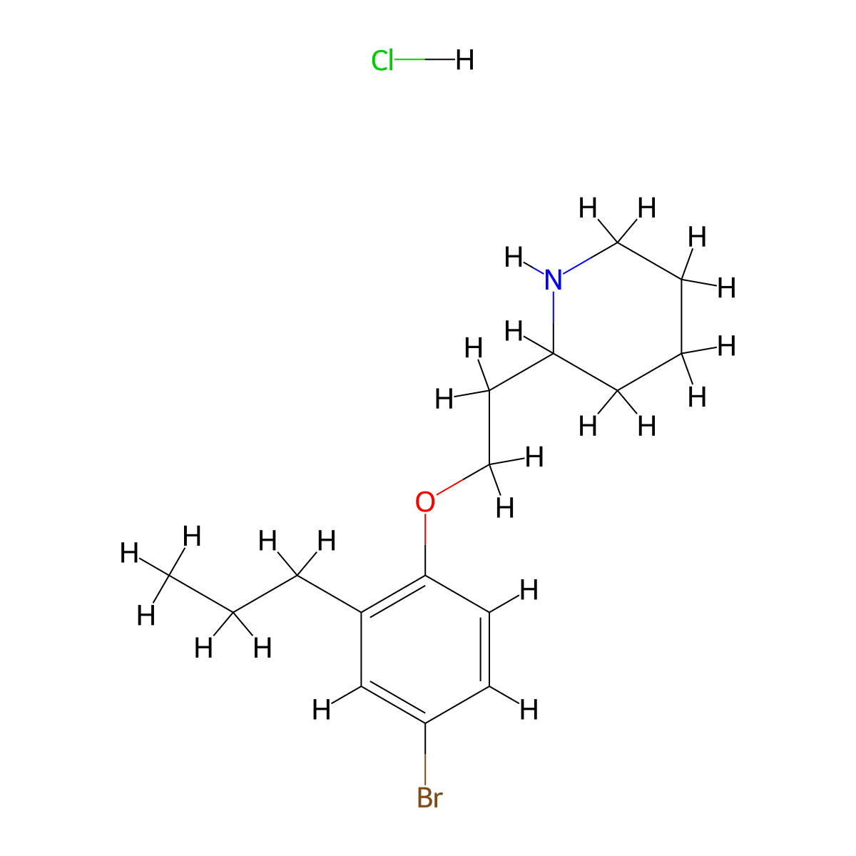 2-[2-(4-Bromo-2-propylphenoxy)ethyl]piperidine hydrochloride molecular structure, CAS 1220027-36-0