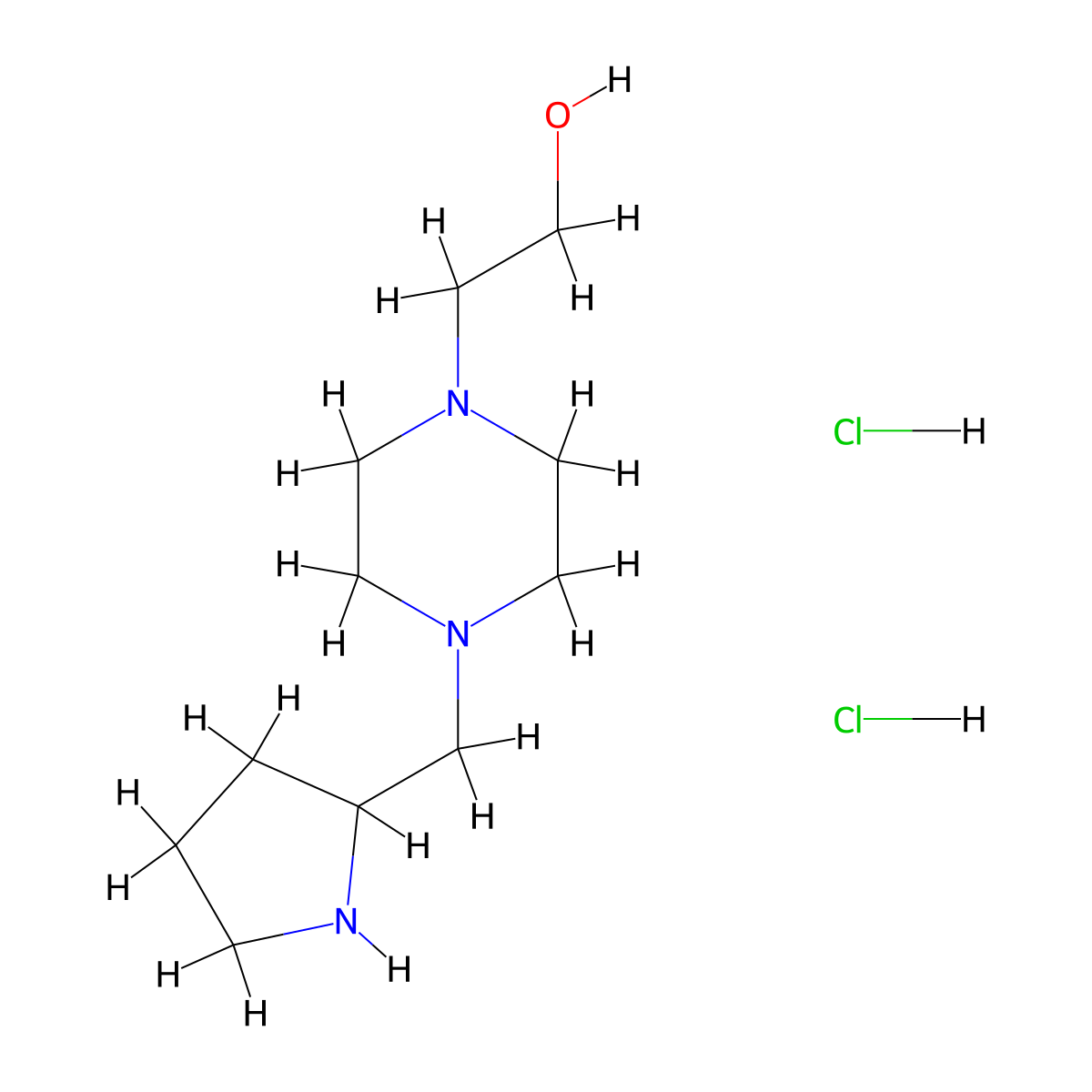 2-[4-(2-Pyrrolidinylmethyl)-1-piperazinyl]-1-ethanol dihydrochloride molecular structure, CAS 1220027-37-1