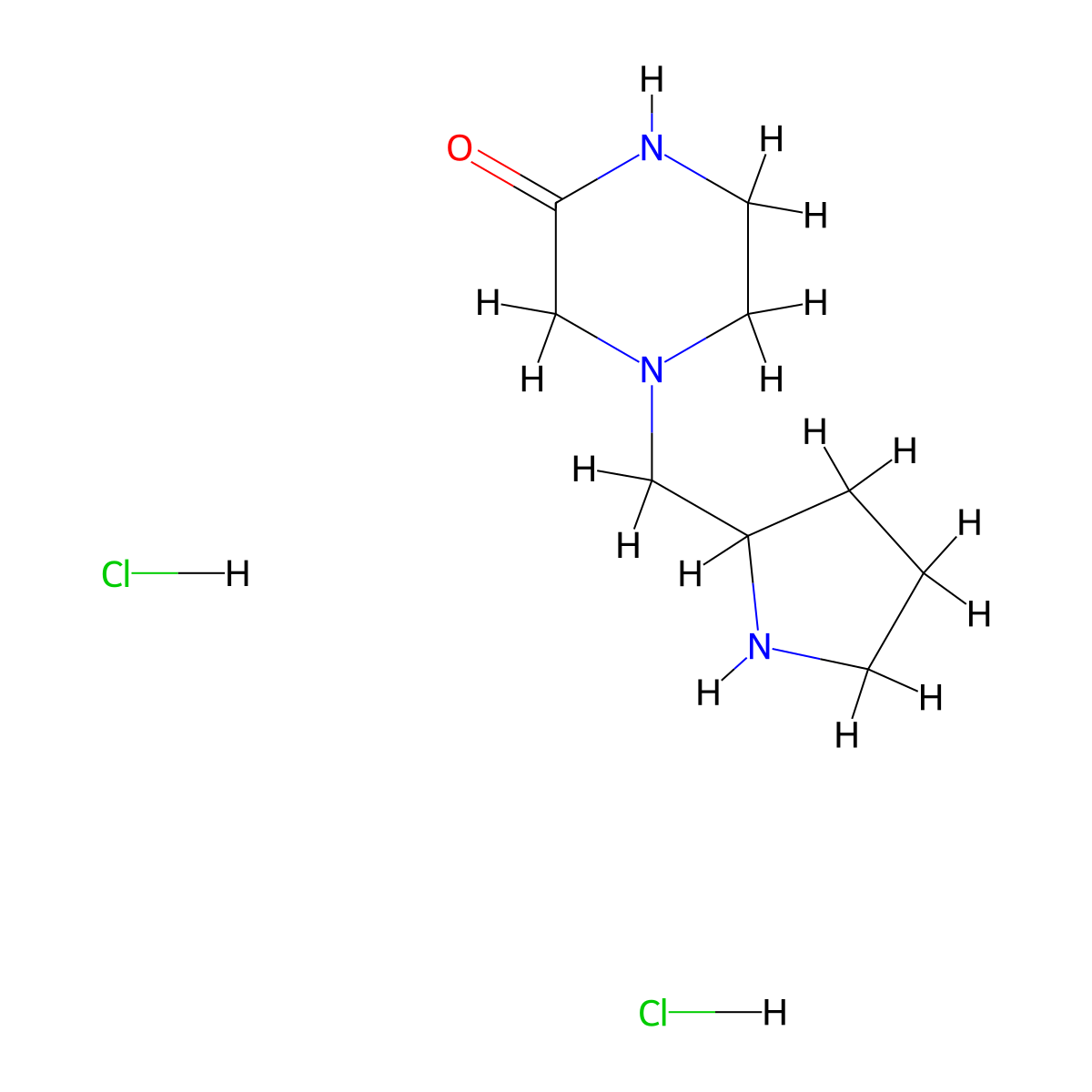 4-(Pyrrolidin-2-ylmethyl)piperazin-2-one dihydrochloride molecular structure, CAS 1220027-47-3