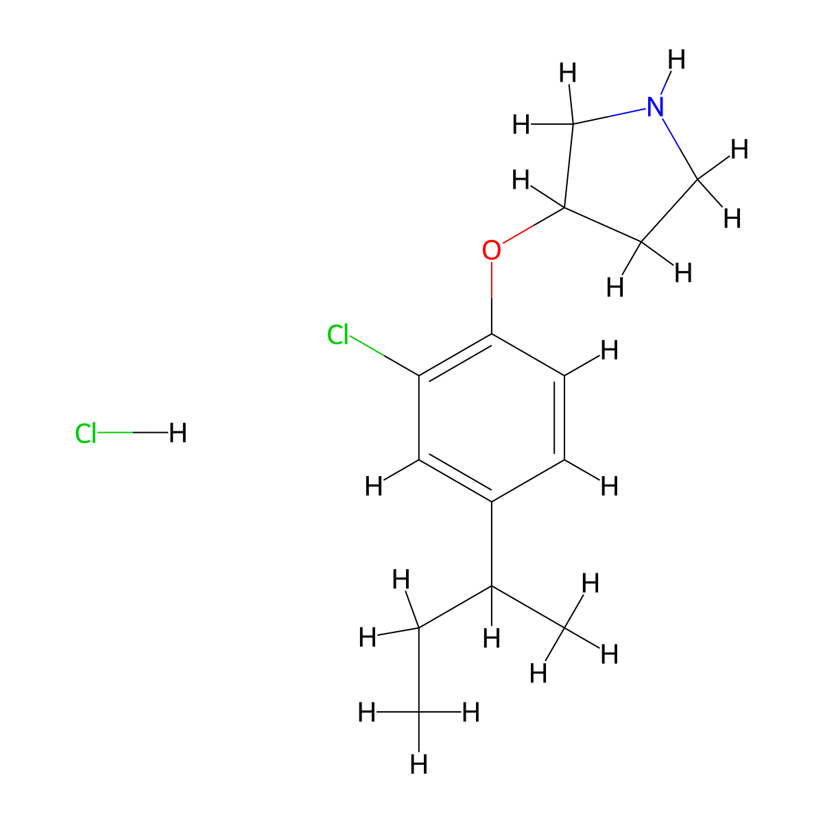3-(4-(sec-Butyl)-2-chlorophenoxy)pyrrolidine hydrochloride molecular structure, CAS 1220027-48-4