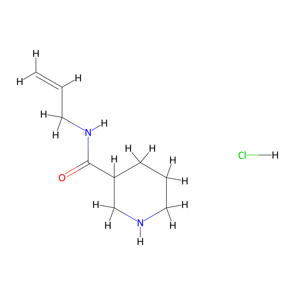 N-Allyl-3-piperidinecarboxamide hydrochloride molecular structure, CAS 1220027-49-5