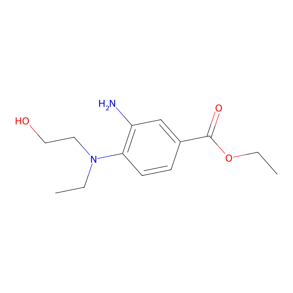 Ethyl 3-amino-4-[ethyl(2-hydroxyethyl)amino]-benzoate molecular structure, CAS 1220027-55-3